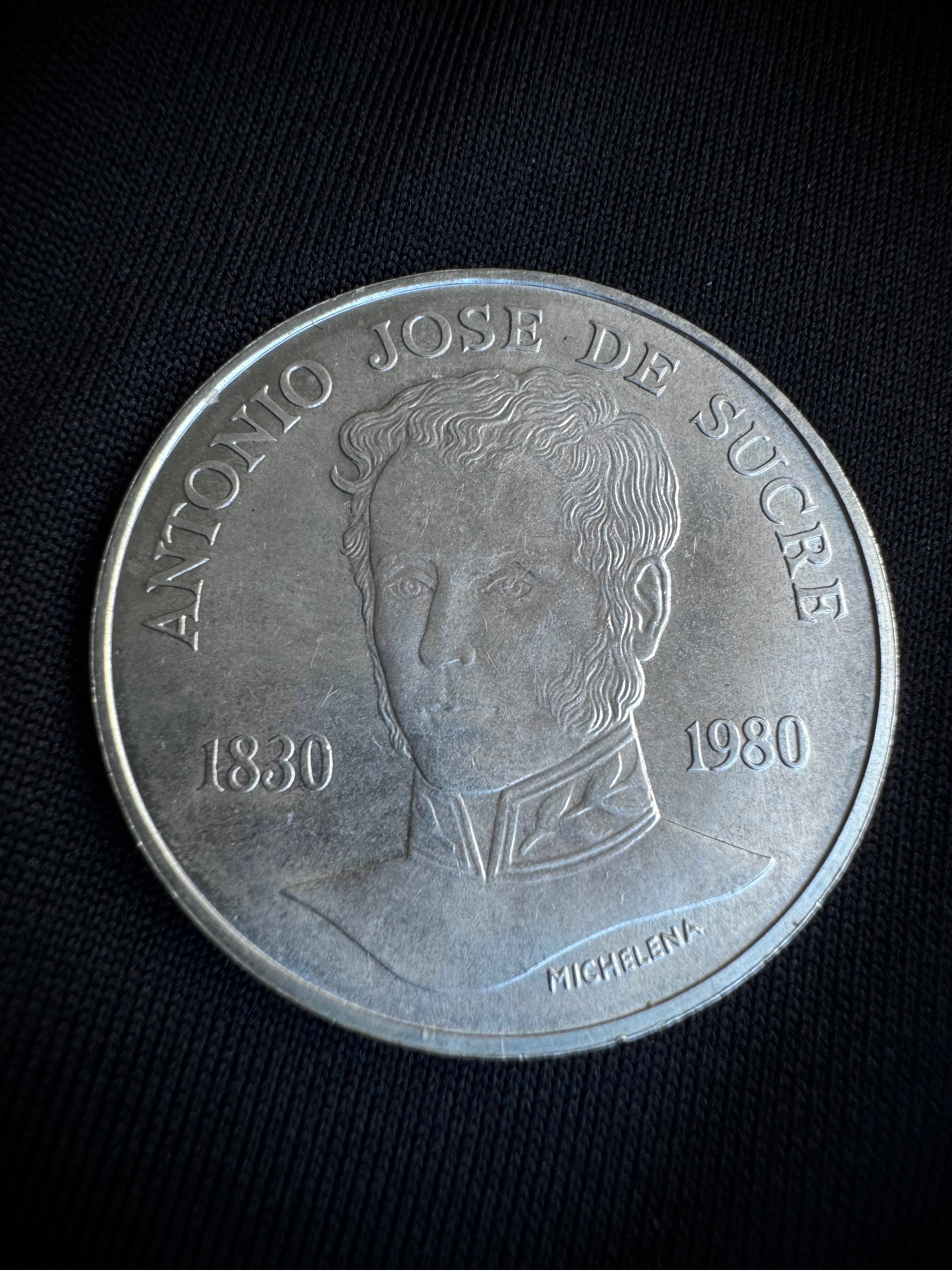 MONEDA VENEZUELA 1980 17gr / 3.5cm / PLATAMONEDA
