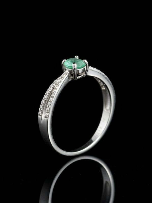 SOLITARIO ROCIO ESMERALDA TALLA 8 3/4 1.8gr / Plata (Joya)