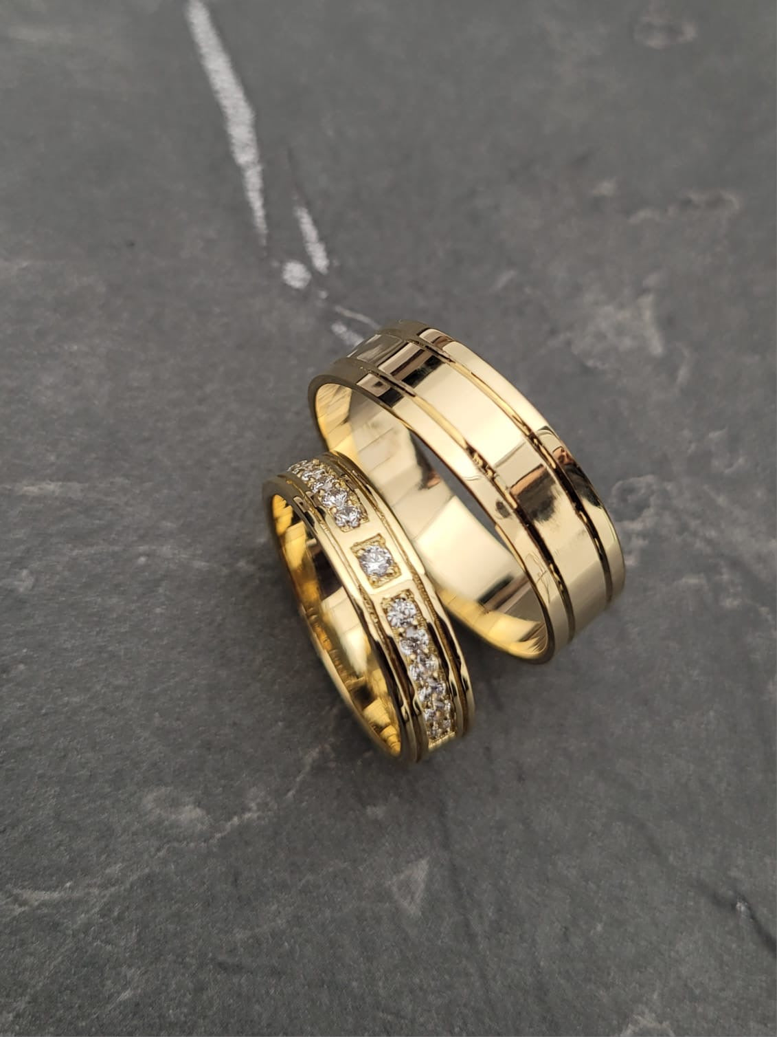 ARGOLLA PAR ORIGEN 0.28 CTS DIAMANTES 9gr / ORO AMARILLO Nac (Joya)