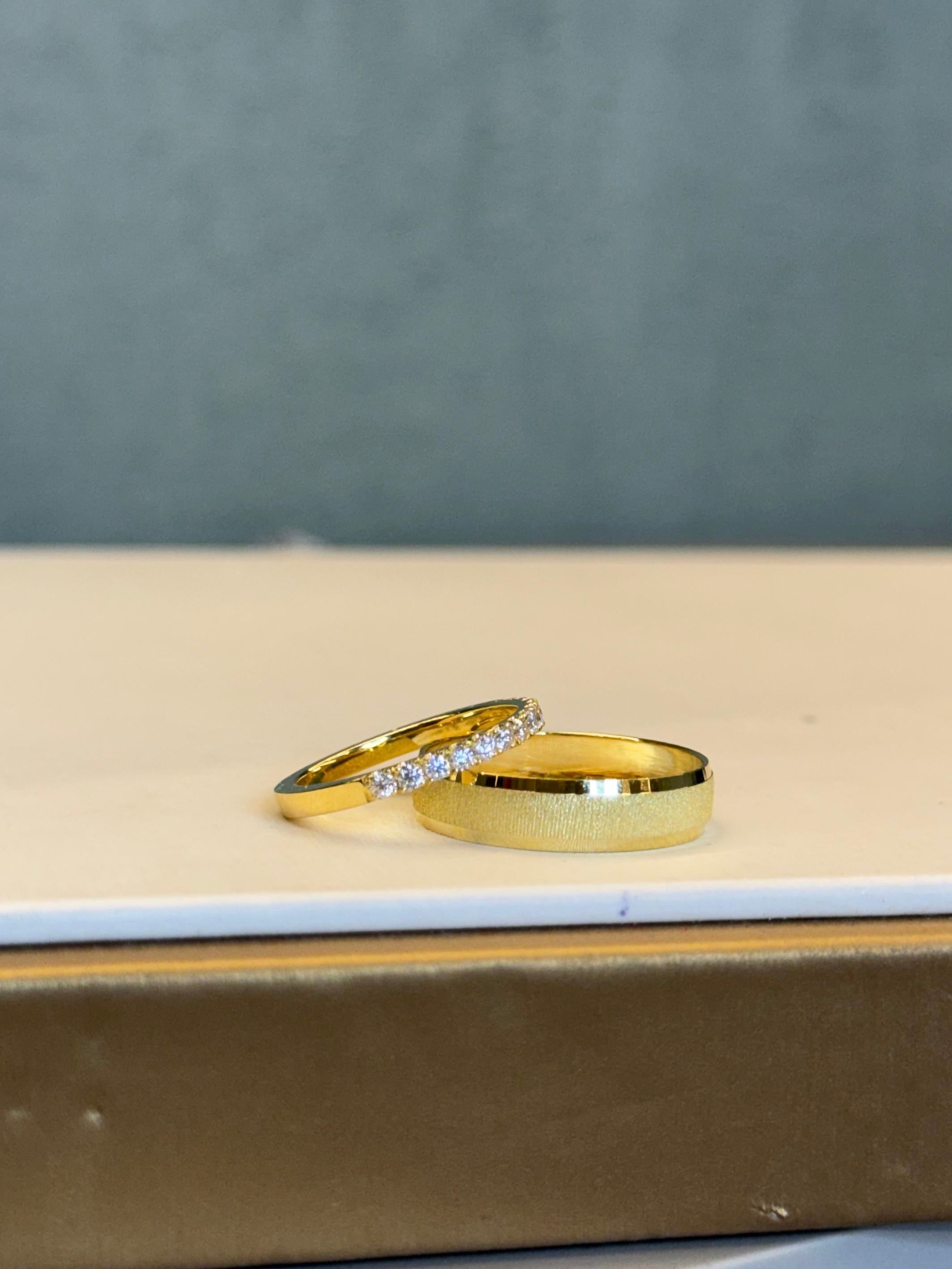 ARGOLLA PAR VINCULO 0.30 CTS DIAMANTES 5gr / ORO AMARILLO Nac (Joya)