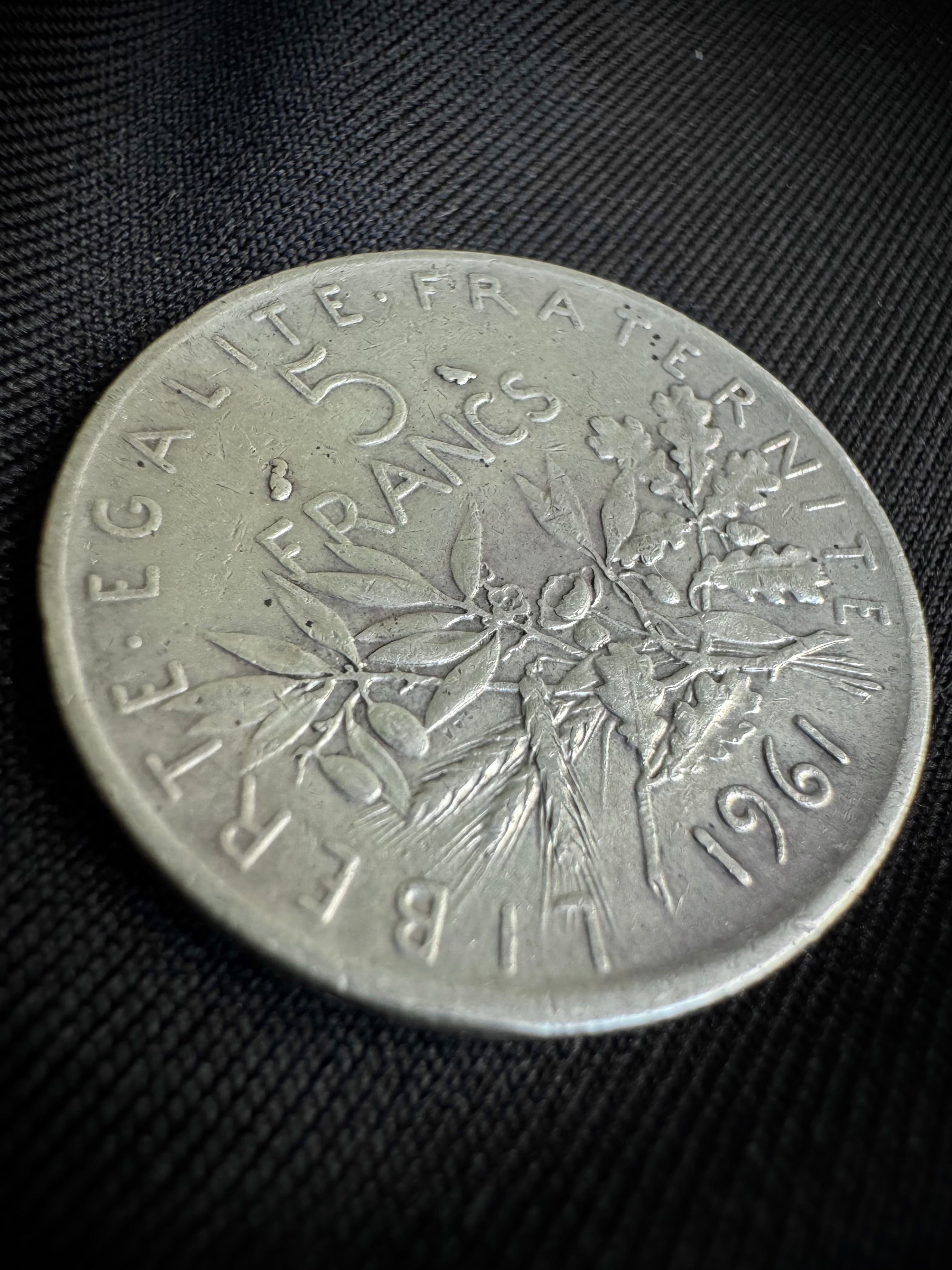 MONEDA FRANCIA 1961 12gr / 2.8cm / PLATAMONEDA