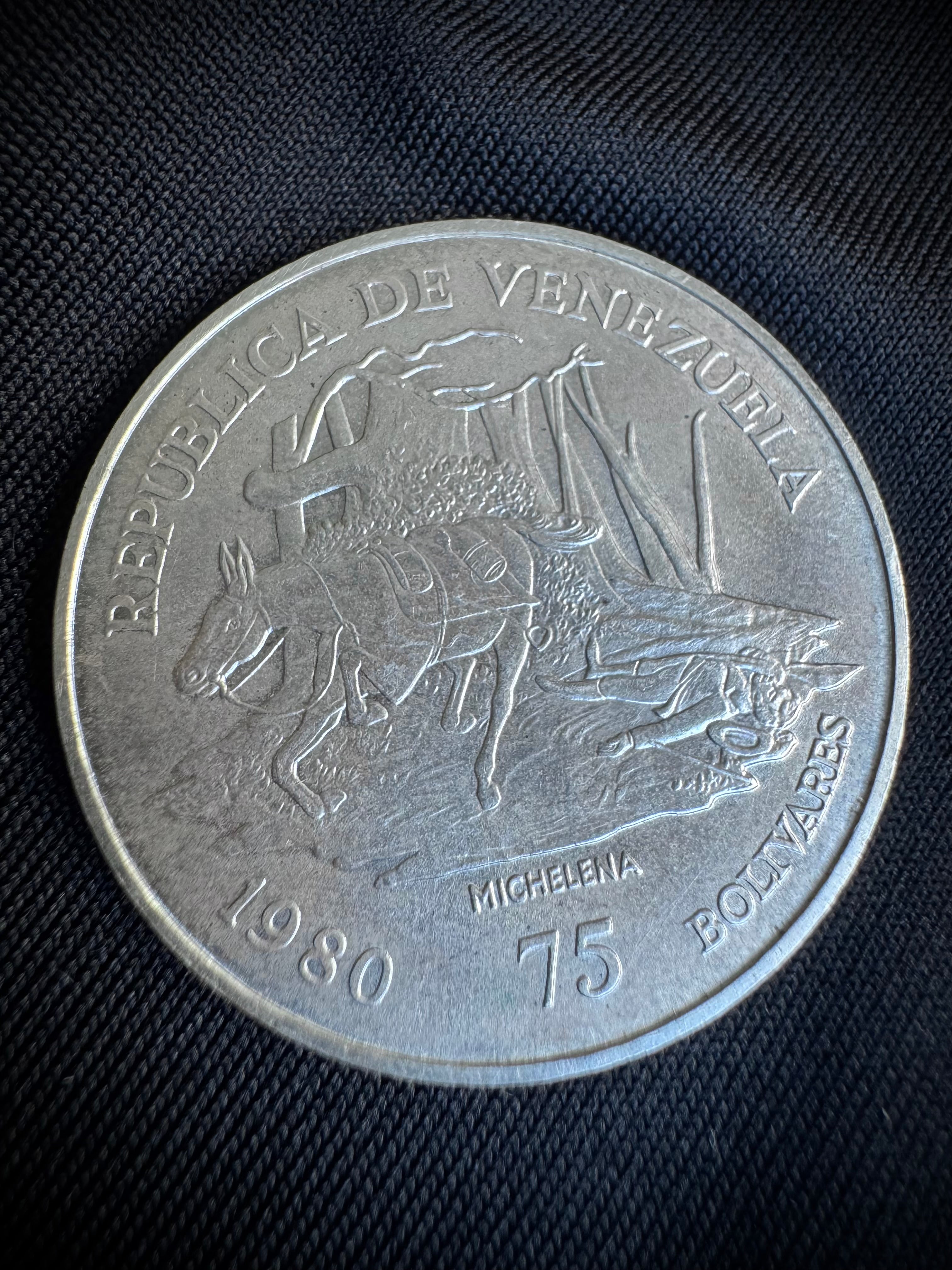 MONEDA VENEZUELA 1980 17gr / 3.5cm / PLATAMONEDA