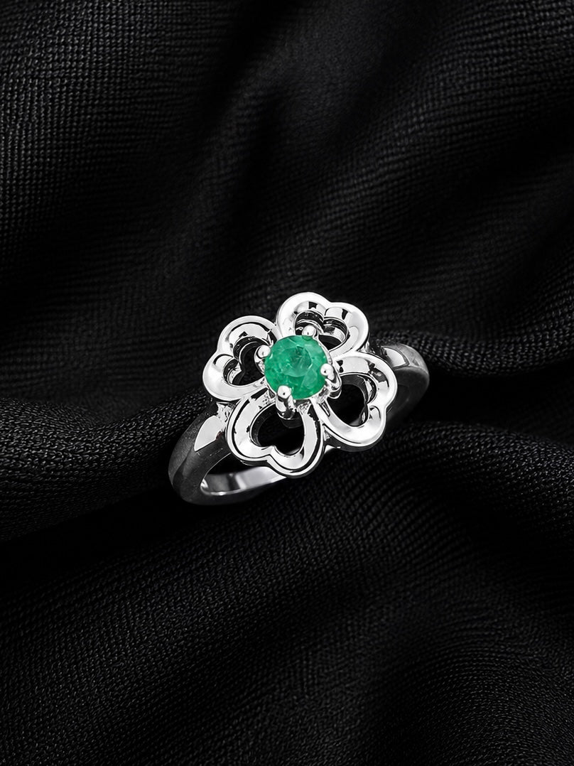 SOLITARIO ISADORA ESMERALDA 2.77gr / TALLA 8 / PLATA (Joya)