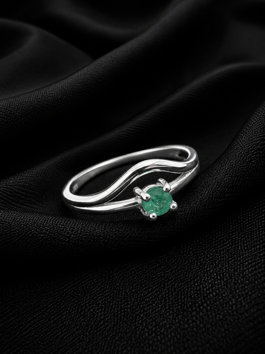 SOLITARIO ARABELLA ESMERALDA 1.65gr / TALLA 7 / PLATA (Joya)