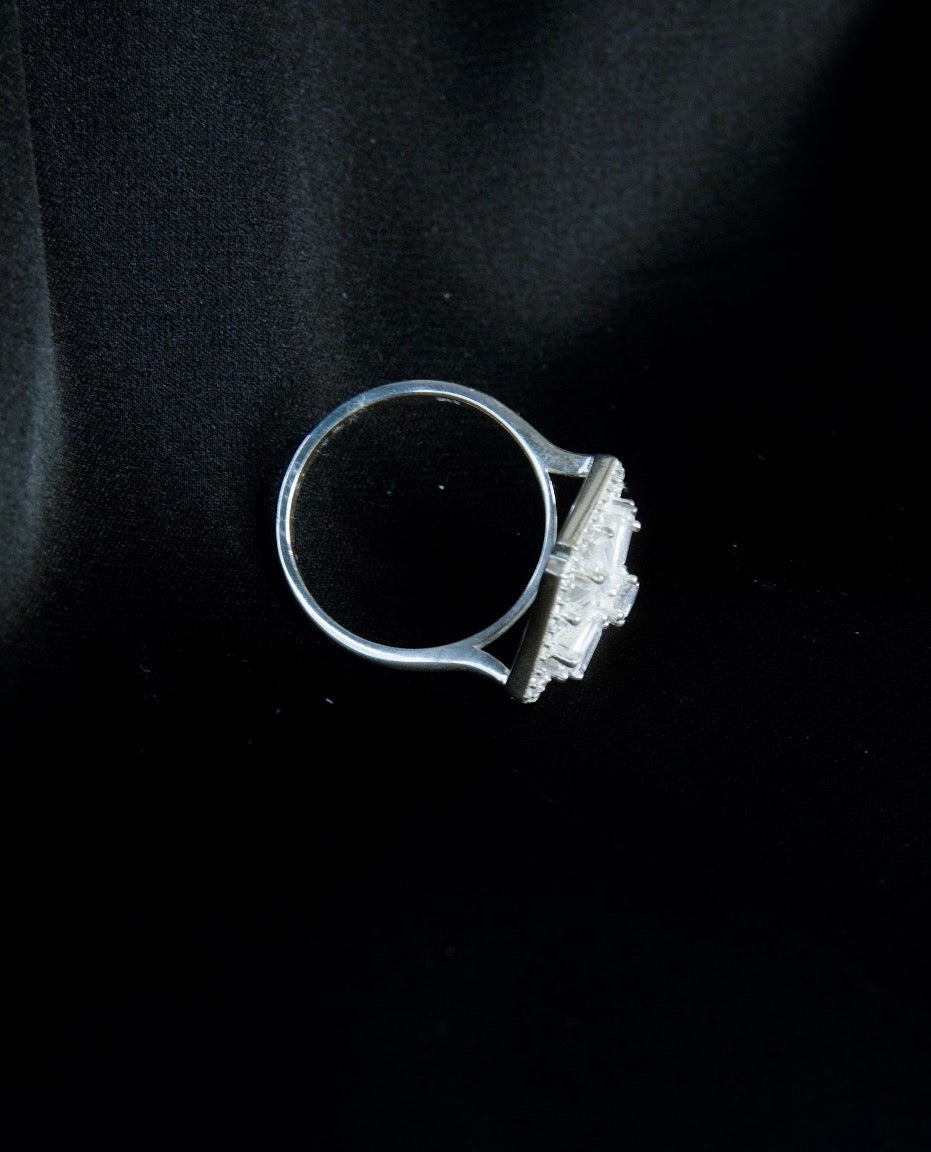 SOLITARIO ROMBO FLOR TALLA 8 3.6gr / TALLA 8 / Plata