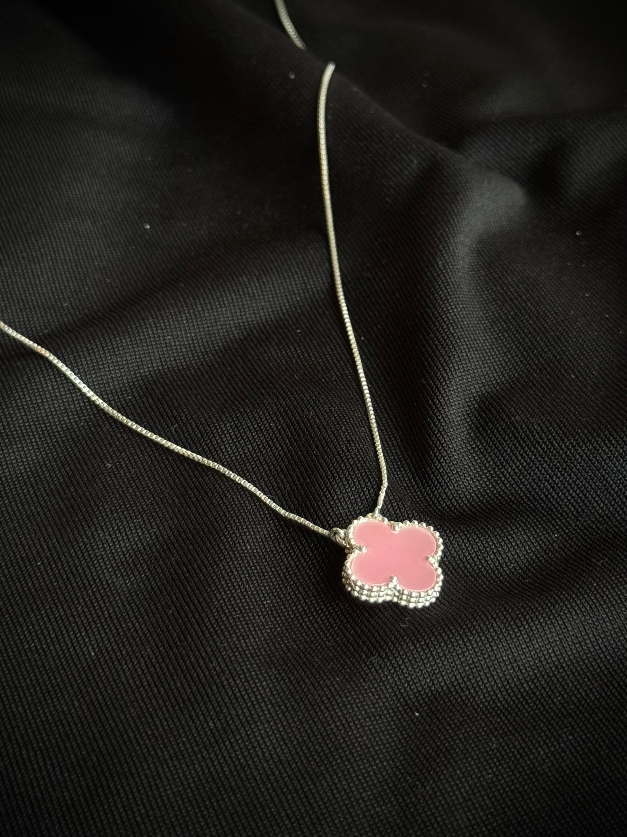 CADENA TREBOL ROSADO VENECIANA 2.19gr / 45cm / PLATA Esp.