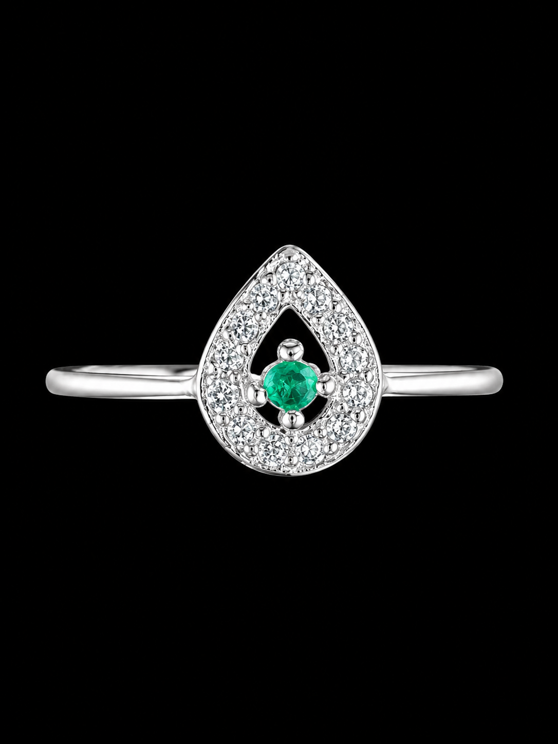 SOLITARIO CASIOPEA ESMERALDA 1.05gr / TALLA 8 / PLATA (Joya)