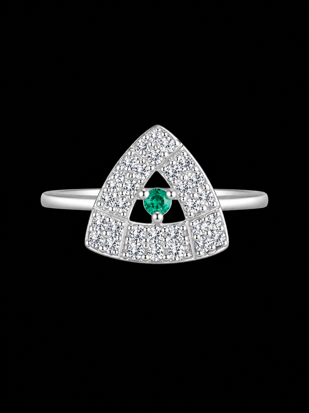 SOLITARIO MORGANA ESMERALDA 1.77gr / TALLA 6 1/2 / PLATA (Joya)