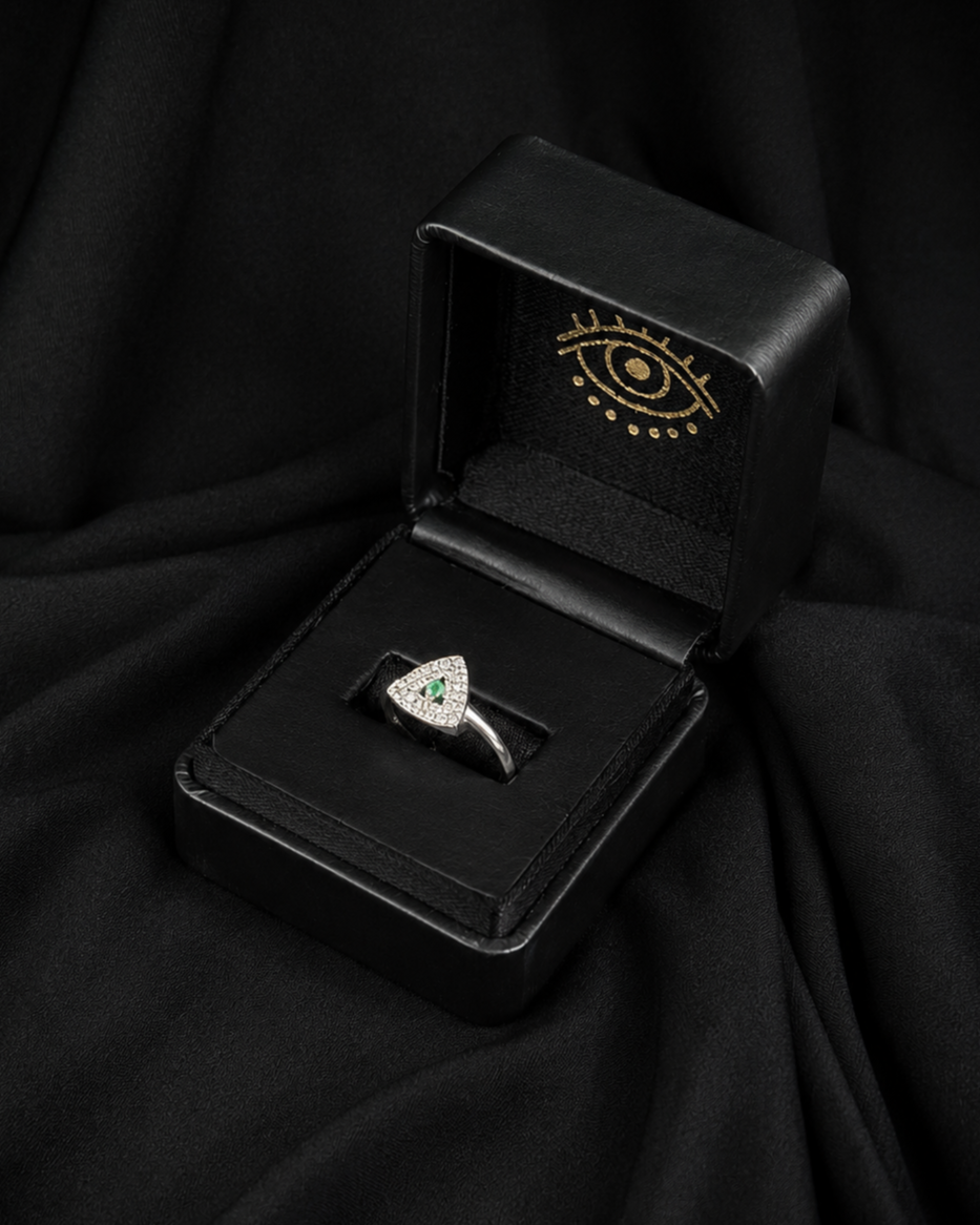 SOLITARIO MORGANA ESMERALDA 1.56gr / TALLA 4 3/4 / PLATA (Joya)