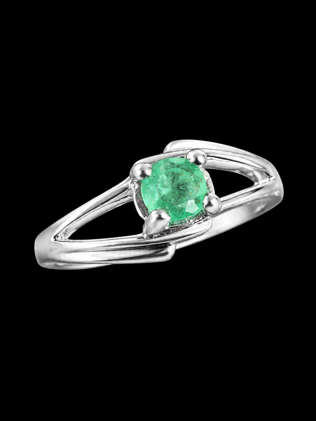 SOLITARIO CAMILA ESMERALDA 1.92gr / TALLA 8 / PLATA (Joya)
