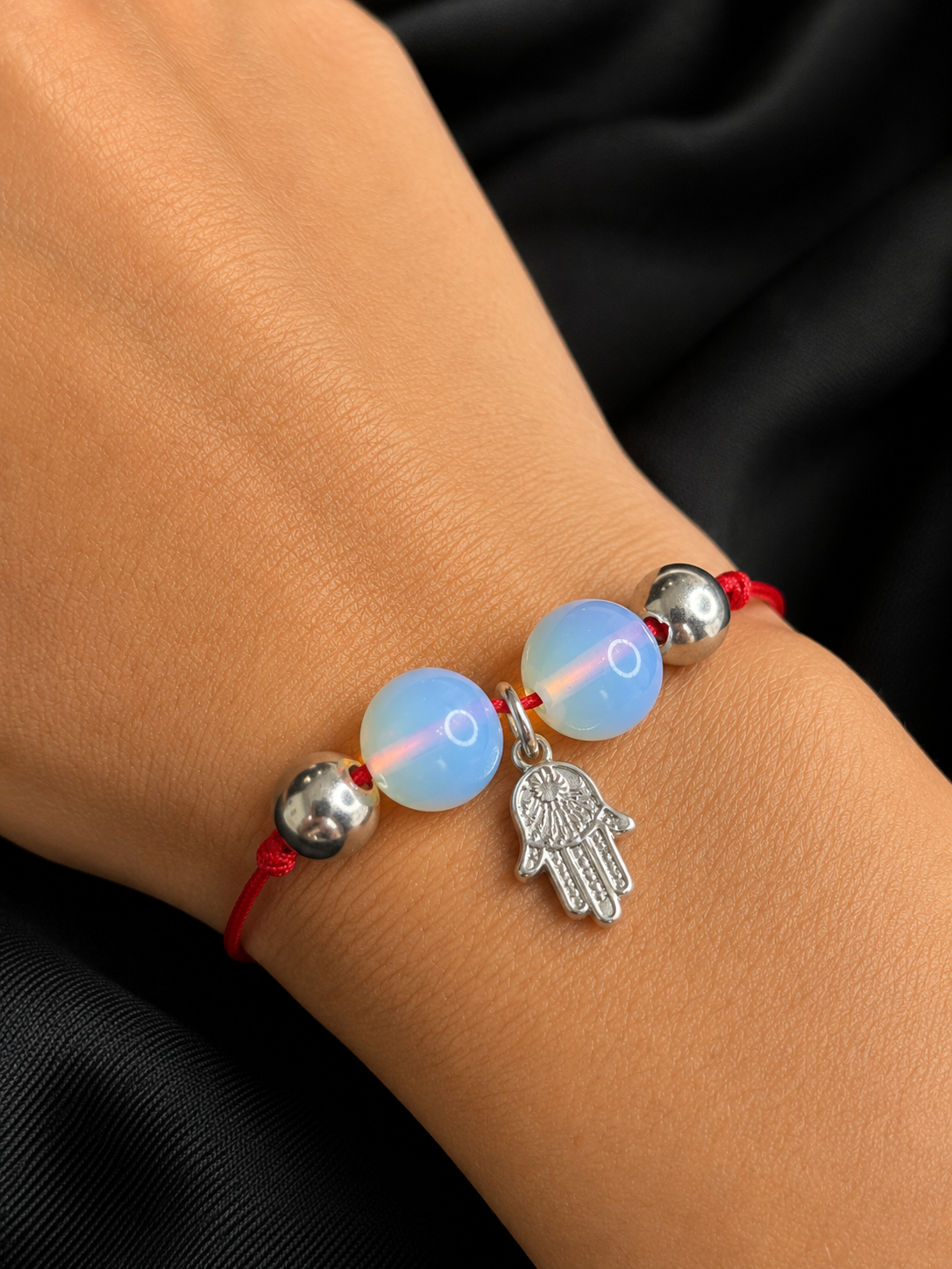 PULSERA HAMSA 2 BOLAS PLATA (Joya)