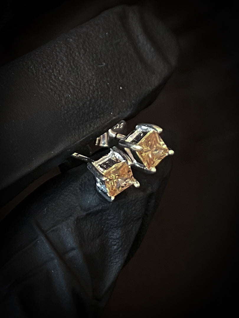 TOPOS CUADRADO SWAROVSKI NARANJA