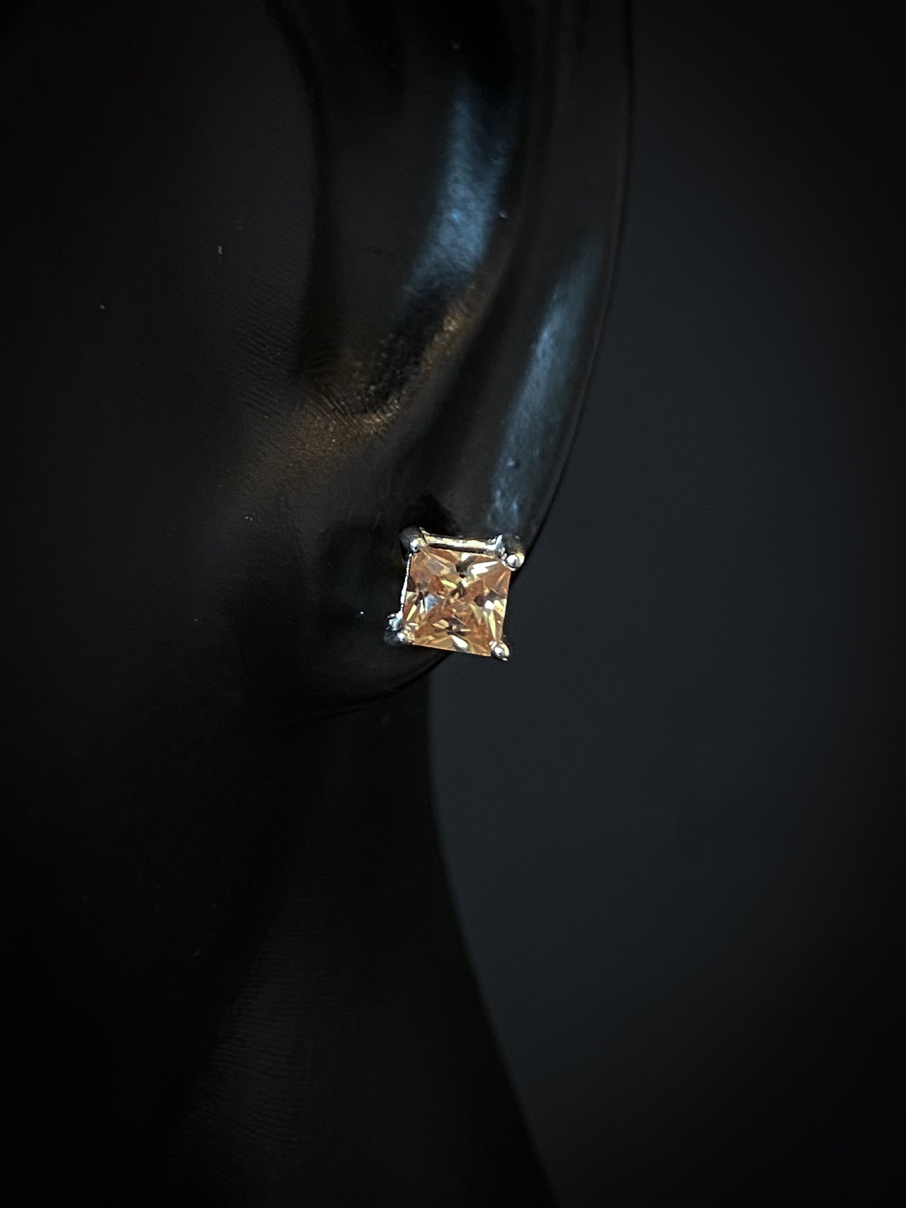 TOPOS CUADRADO SWAROVSKI NARANJA
