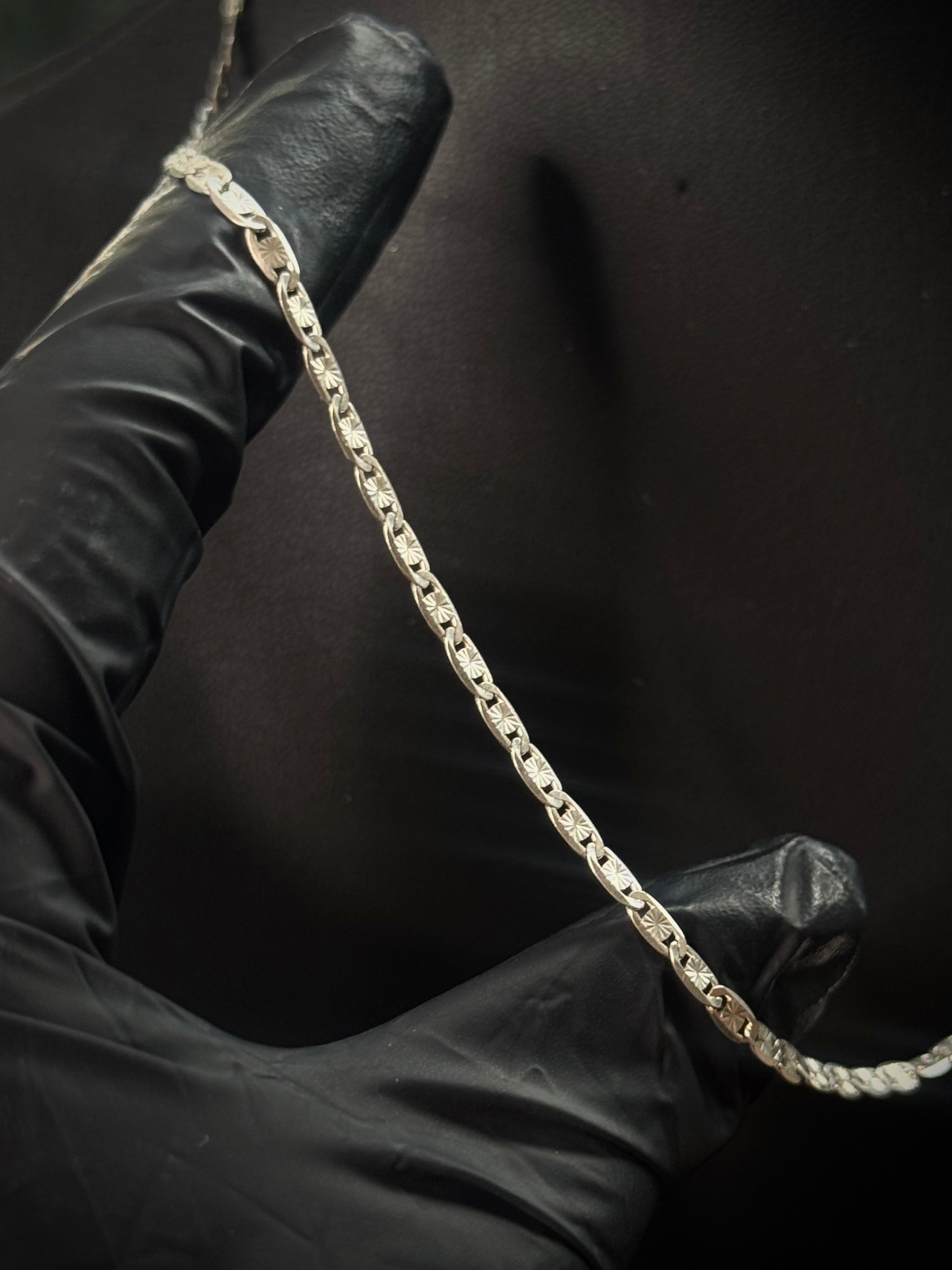 CADENA PLANA DIAMANTADA 4.54gr / 45cm / PLATA