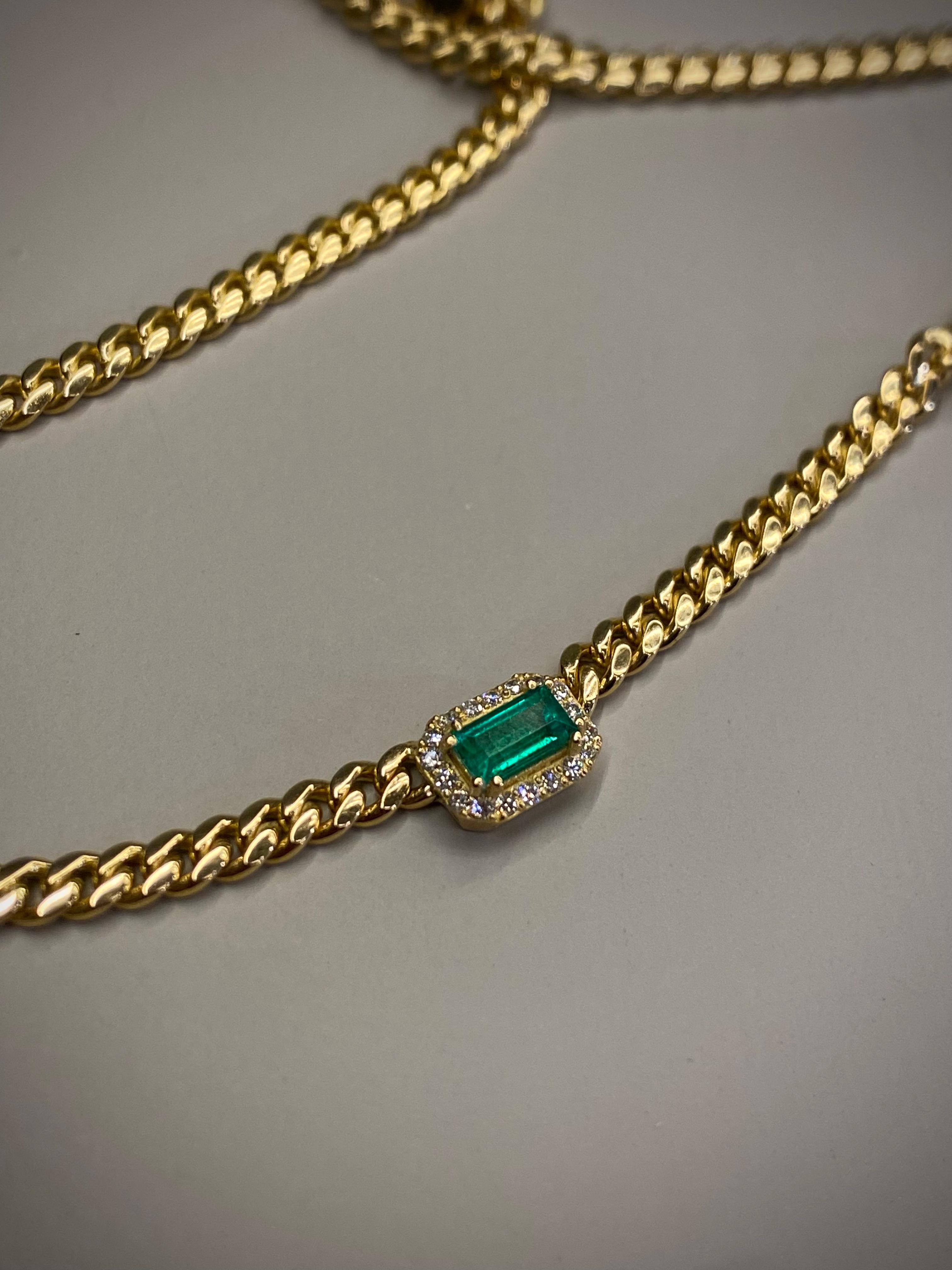 GARGANTILLA ALHEYA 0,20 CTS DIAMANTES, 0,65 CTS ESMERALDAS / 20GR