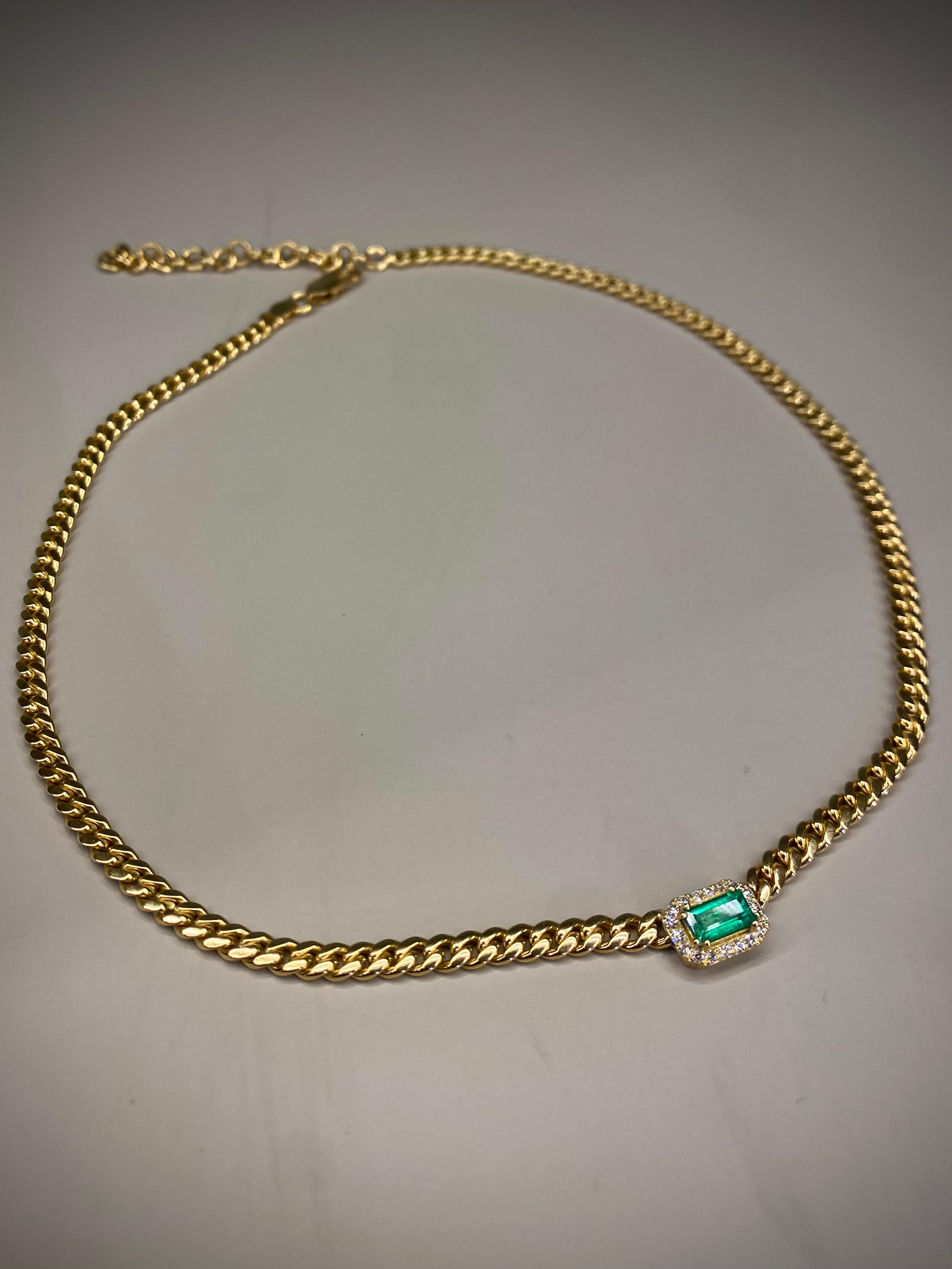 GARGANTILLA ALHEYA 0,20 CTS DIAMANTES, 0,65 CTS ESMERALDAS / 20GR
