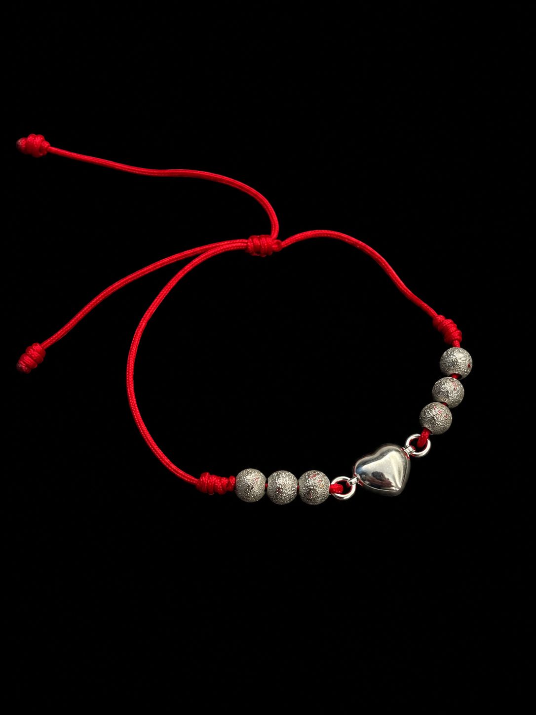 PULSERA HILO ROJO CORAZON 1.38gr / PLATA