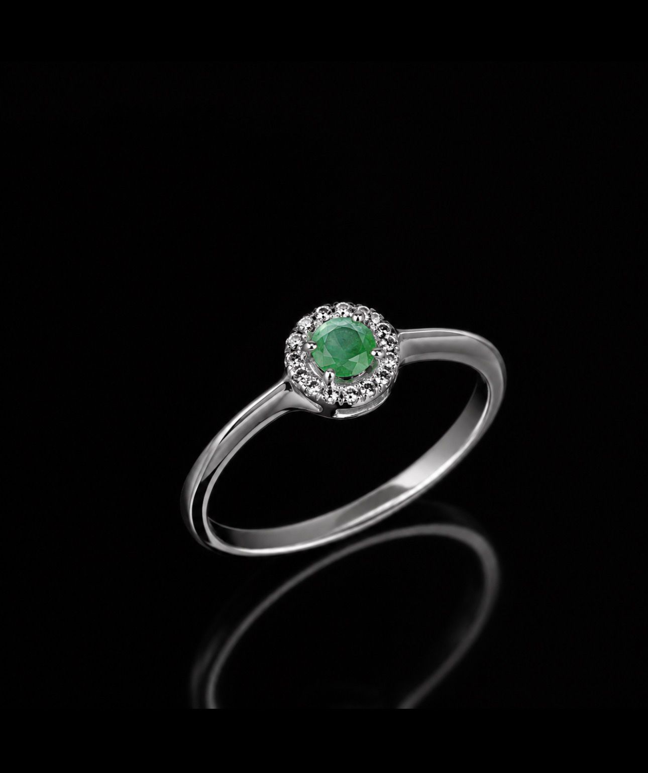 SOLITARIO AMARA ESMERALDA SWAROVSKI 1.46gr / TALLA 8 / PLATA (Joya)