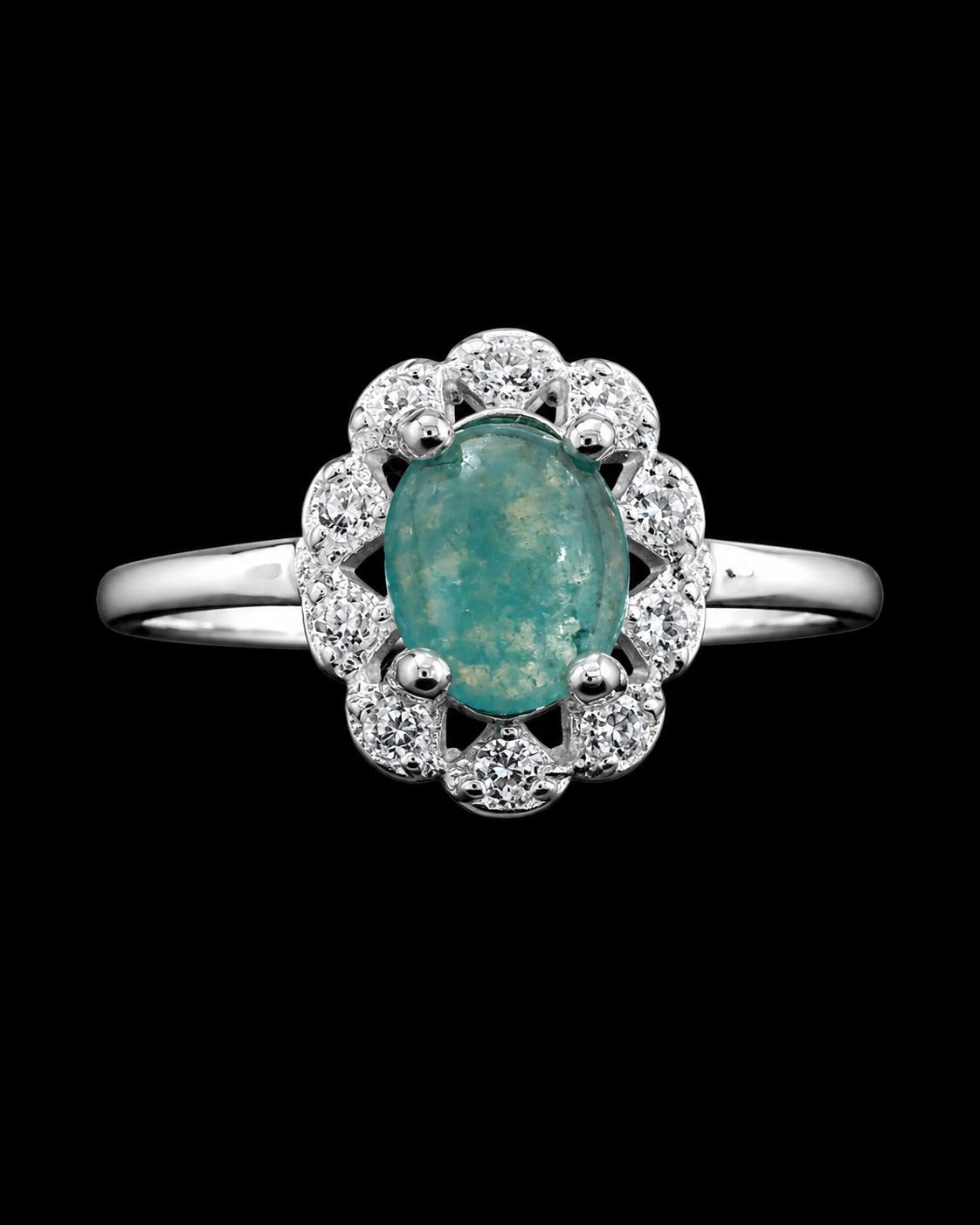 SOLITARIO OLIVIA ESMERALDA 1.13gr / TALLA 9 / PLATA (Joya)