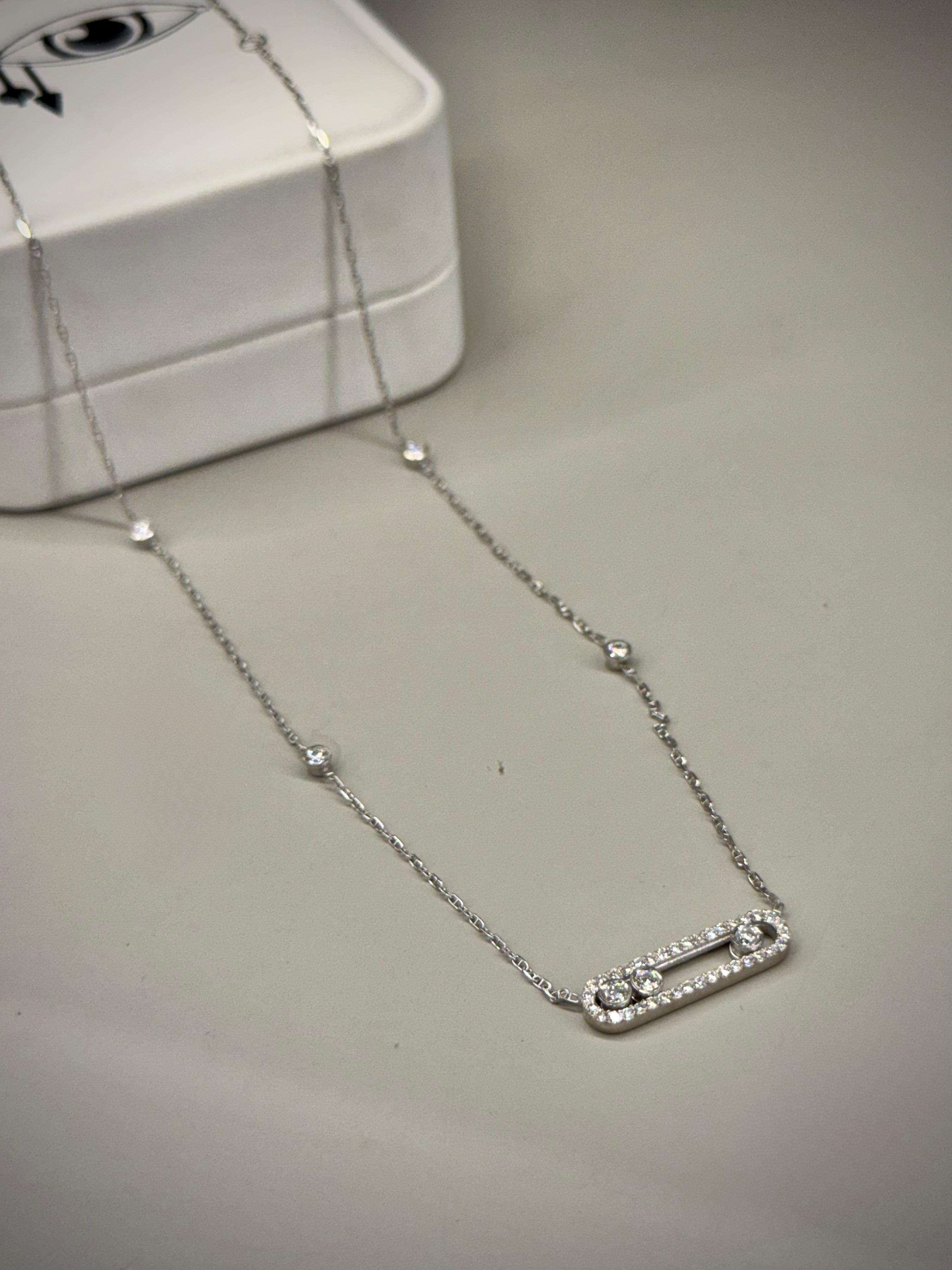 CADENA MSK 2 CTS MOISSANITAS / ORO BLANCO 4gr