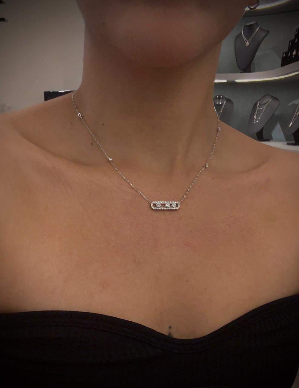 CADENA MSK 2 CTS MOISSANITAS / ORO BLANCO 4gr