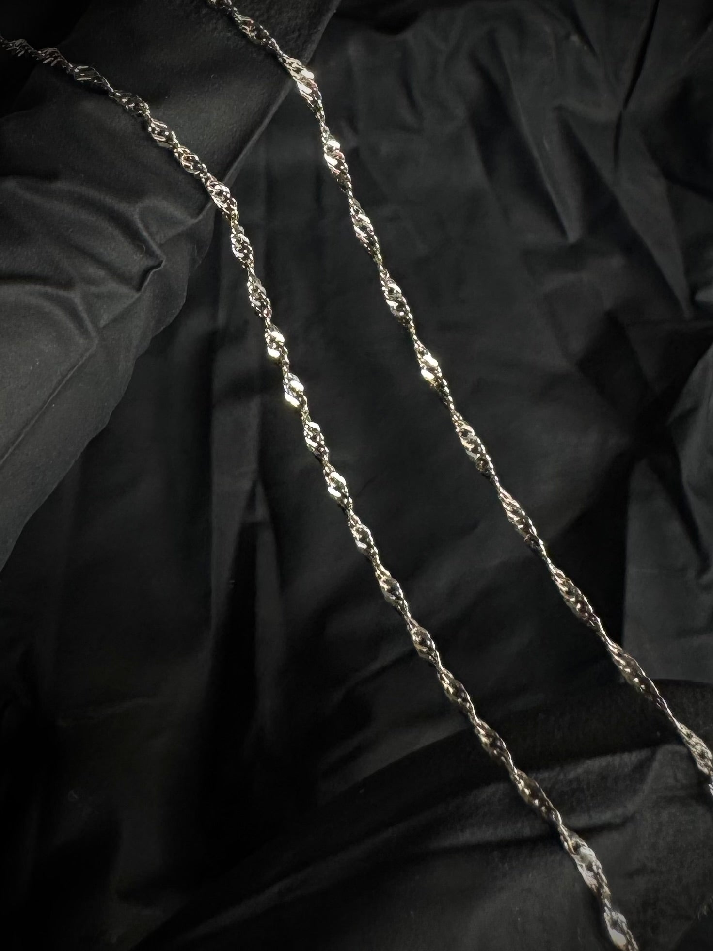 CADENA SINGAPUR RODINADA 0.9gr / 40cm / Plata
