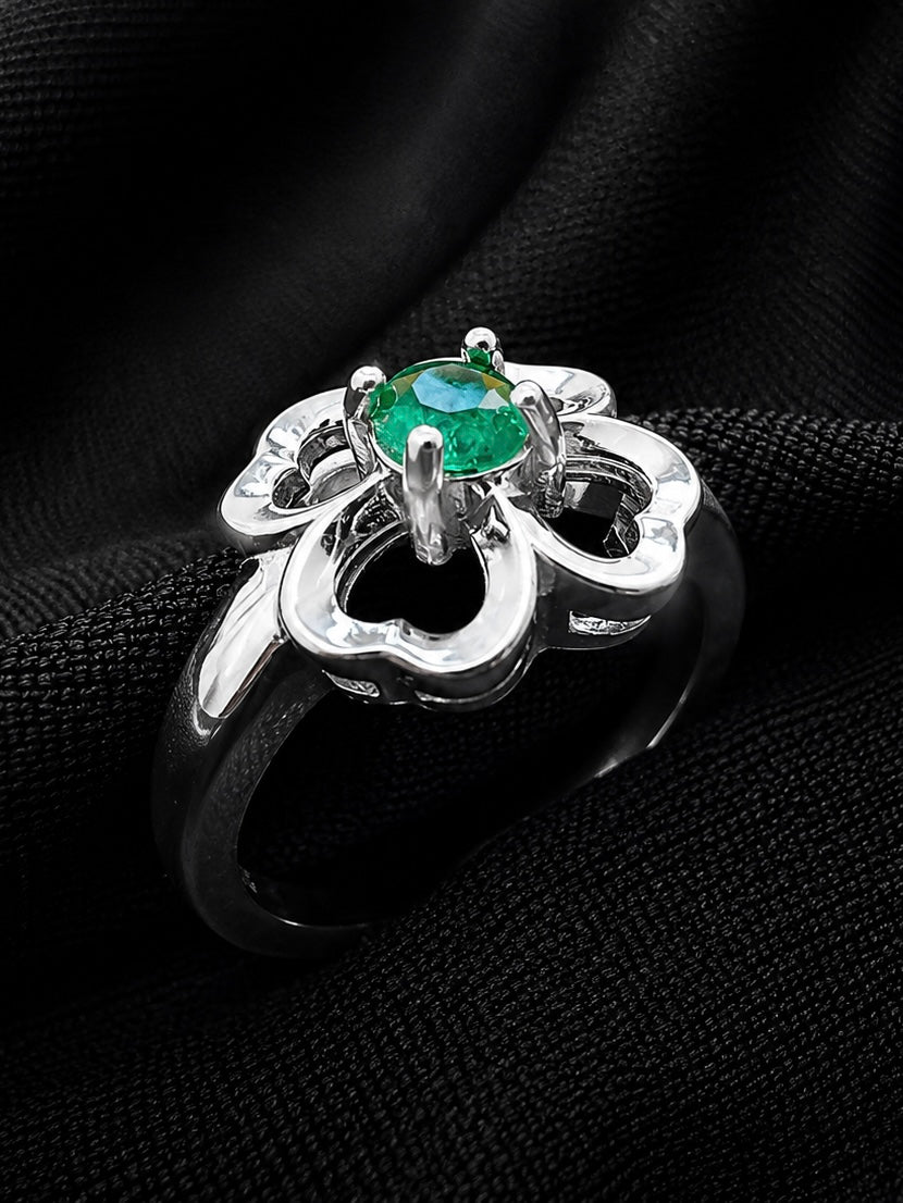 SOLITARIO ISADORA ESMERALDA 2.77gr / TALLA 8 / PLATA (Joya)