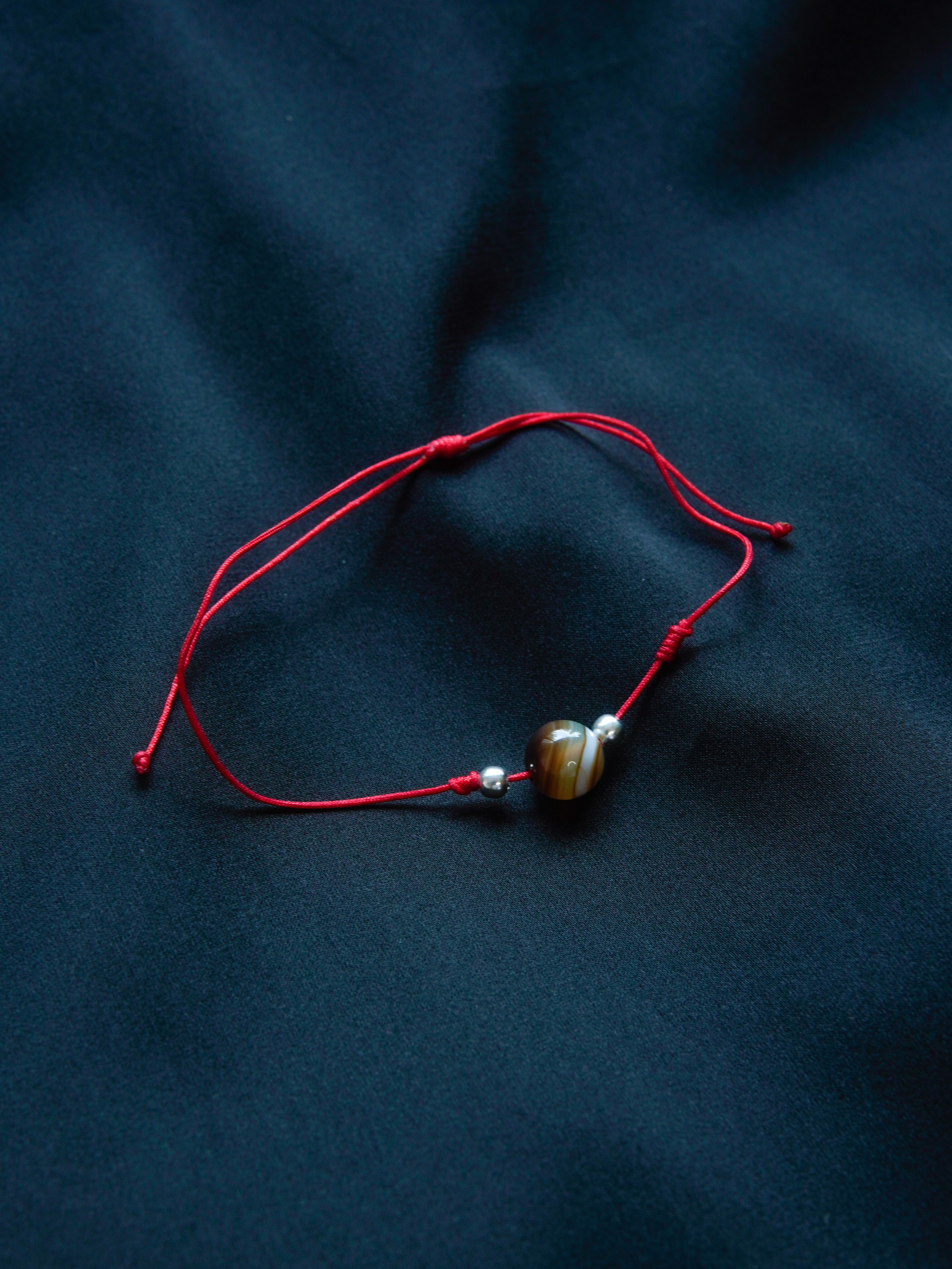 PULSERA OJO DE TIGRE CON 2 BOLAS 4MM 0.42gr / Plata