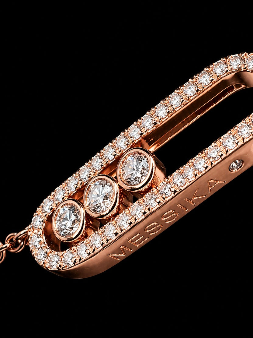 CADENA MSK ORO ROSA 0.25CTS DIAMANTES 3.98gr / 45cm / ORO ROSADO (Joya) *