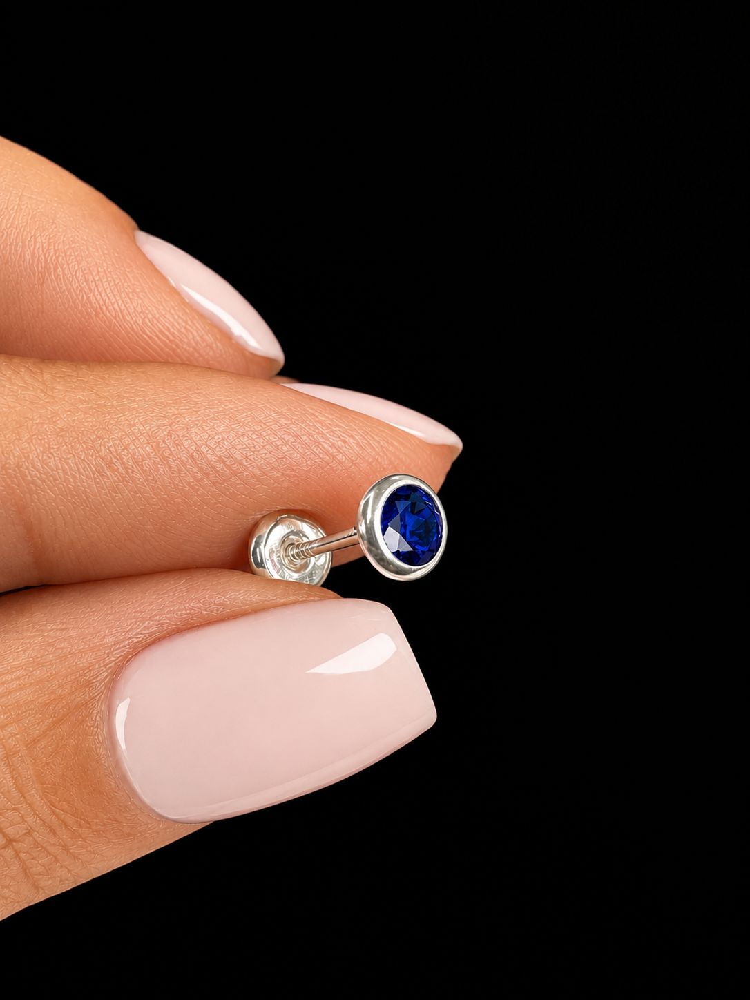 TOPOS REDONDO AZUL UNIDAD 0.3gr / PLATA (Joya)