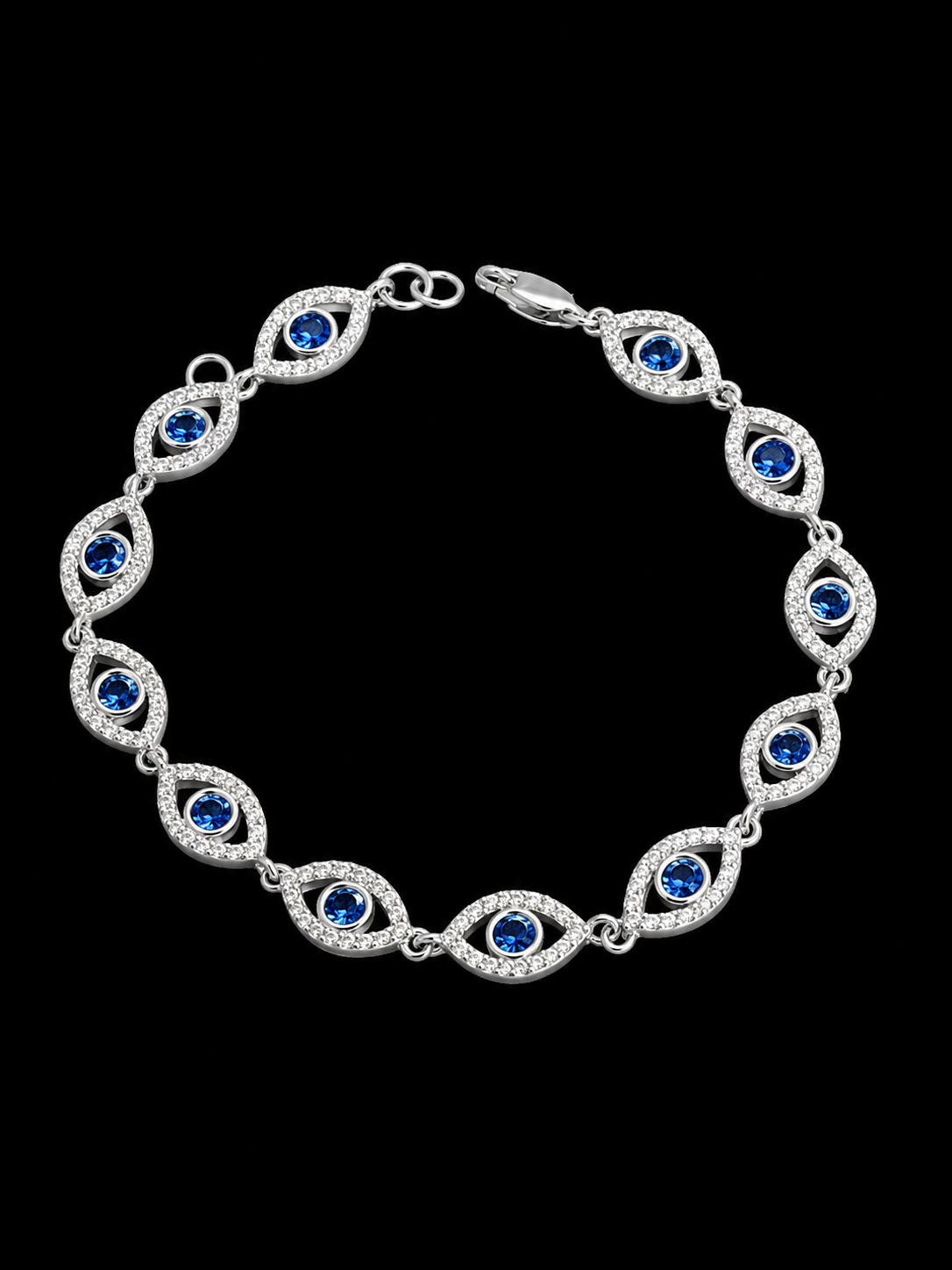 PULSO AJNA SWAROVSKI AZUL 11.25gr / 18cm / PLATA Esp. Esp.