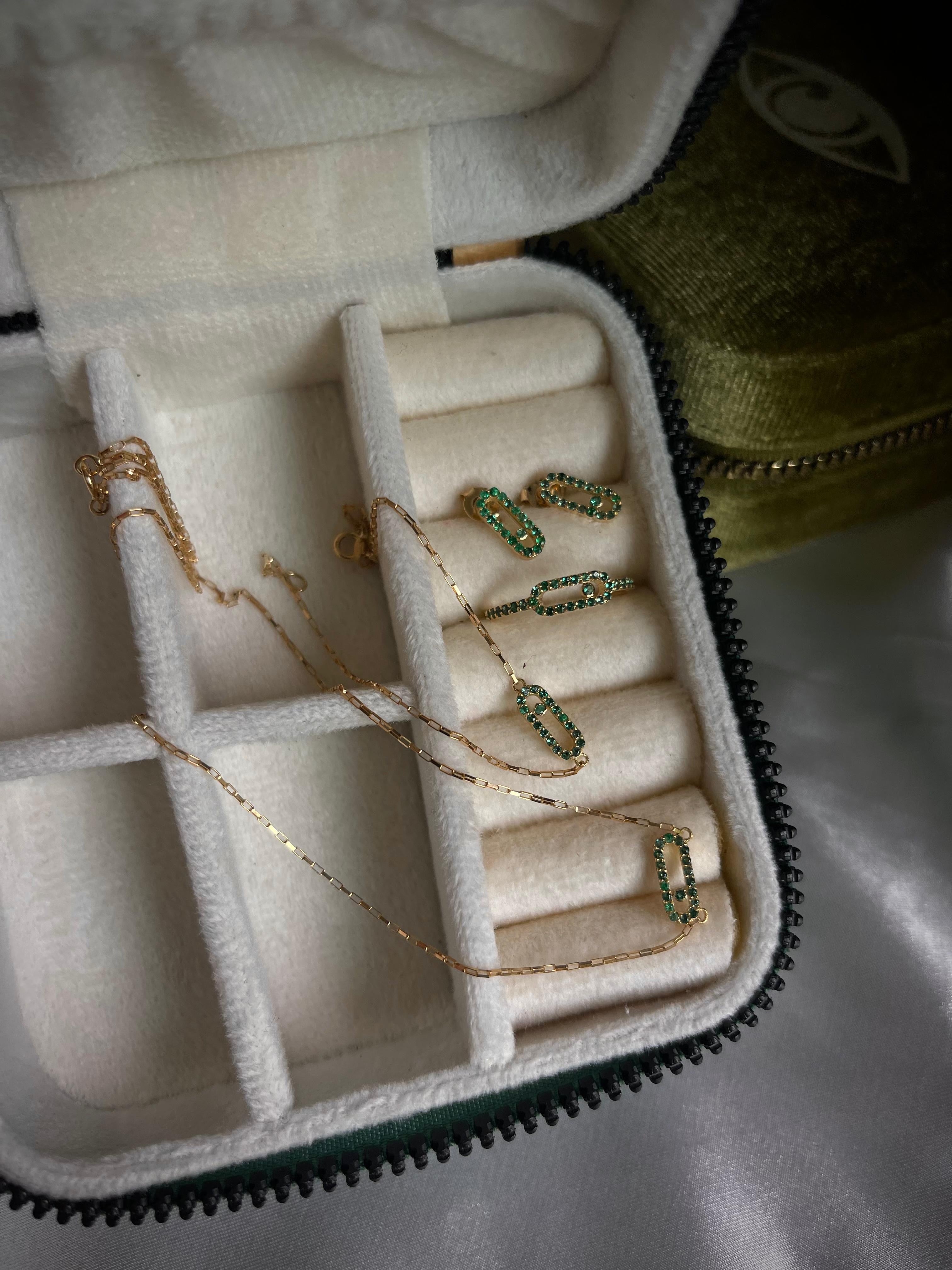 CADENA MINI MSK 0,20 CTS ESMERALDAS / ORO AMARILLO 1,42GR