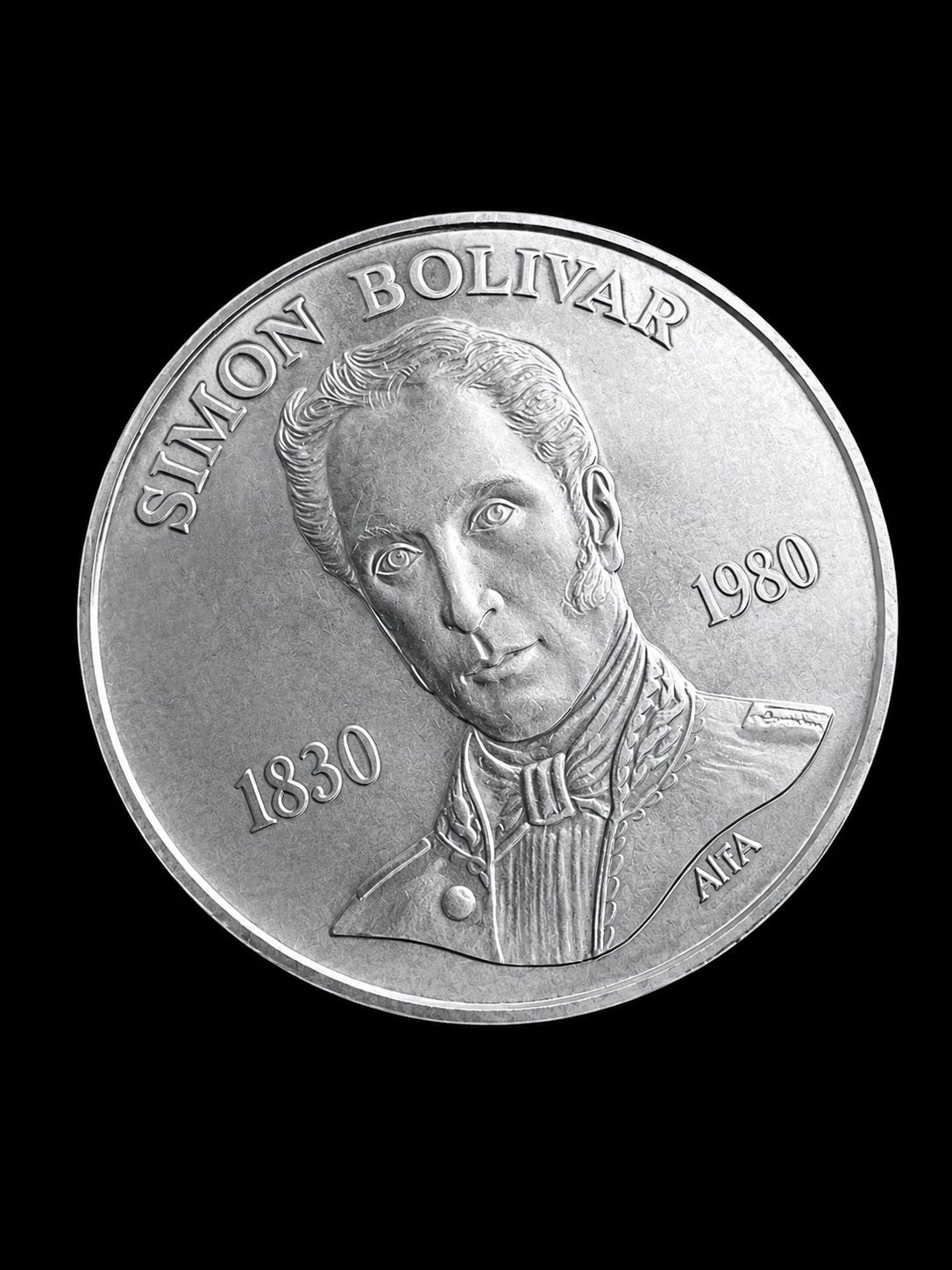 MONEDA VENEZUELA 1980 21.85gr / 4cm / PLATAMONEDA