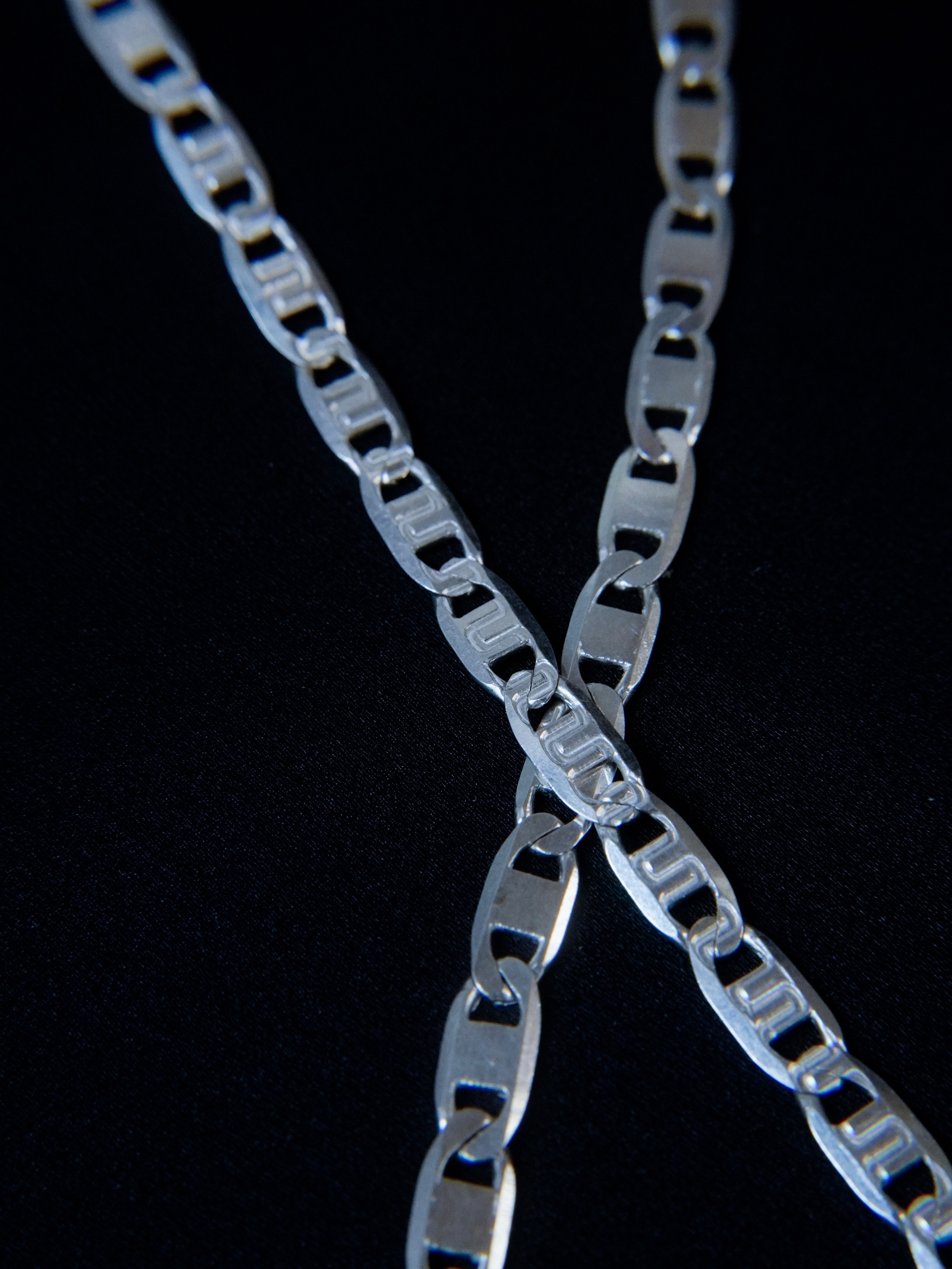 CADENA ESCALERA DIAMANTADA 16.21gr / 60cm / Plata