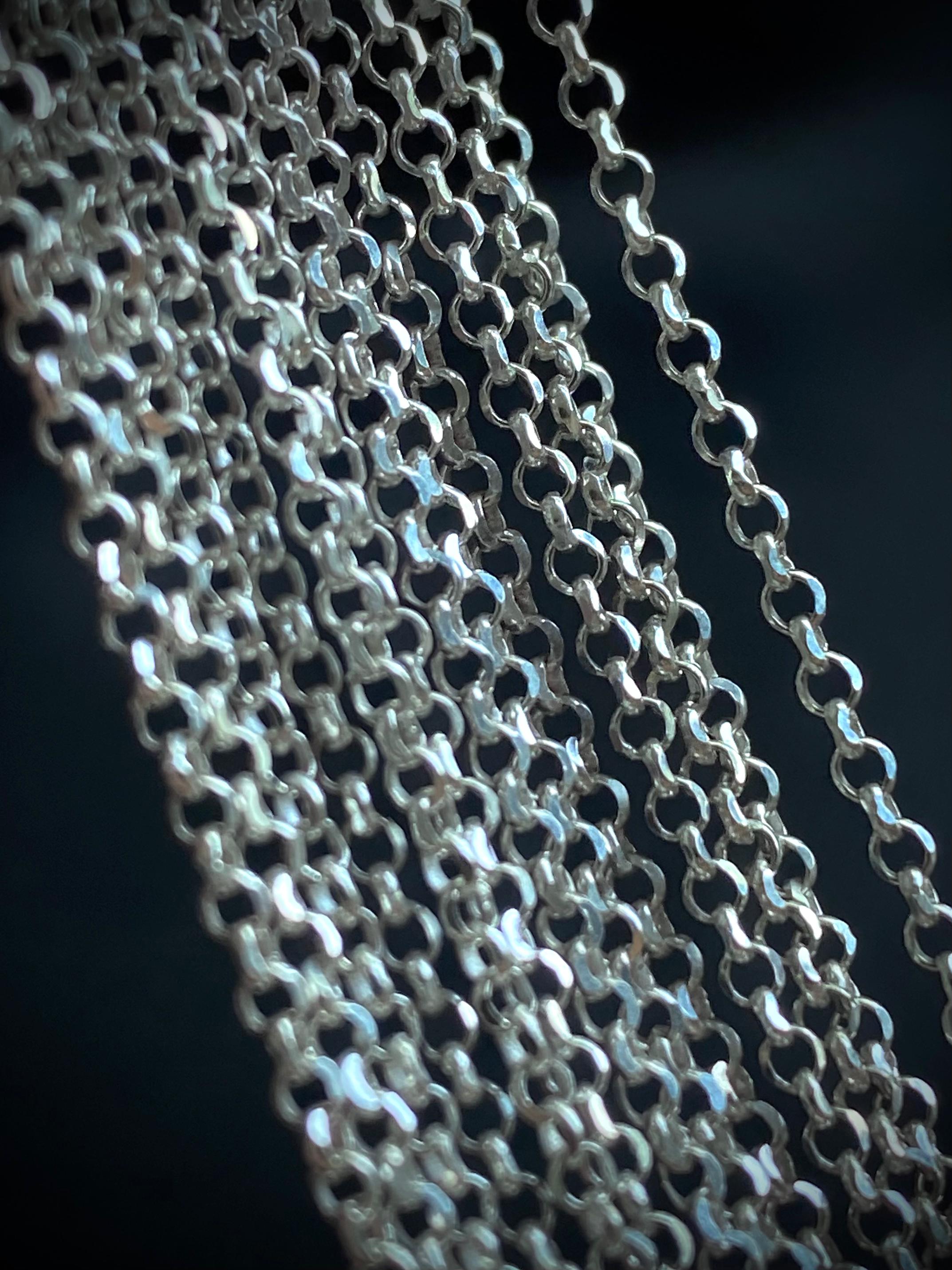 CADENA ROLÓN TRÉBOL 50CM PLATA