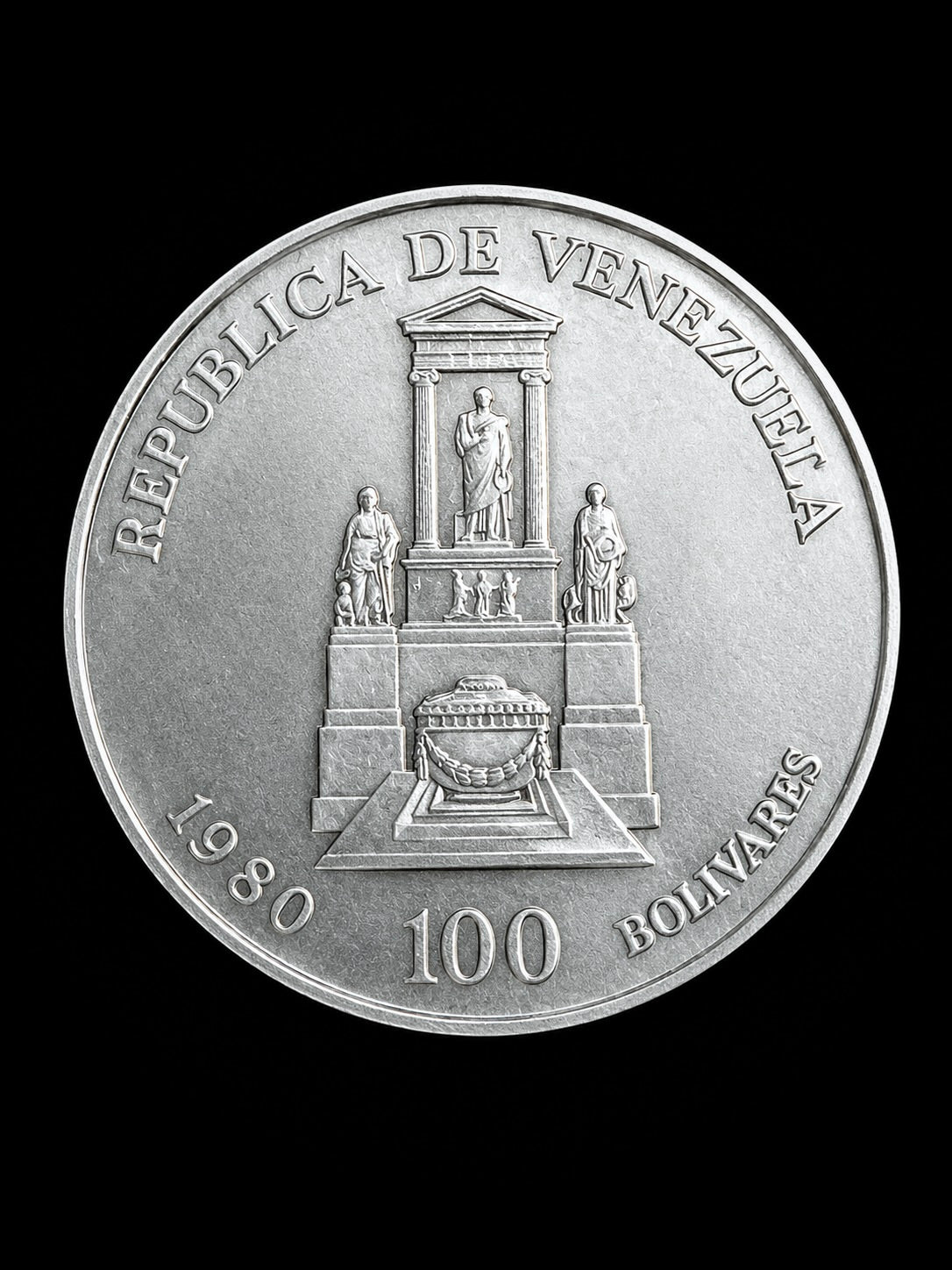 MONEDA VENEZUELA 1980 21.85gr / 4cm / PLATAMONEDA