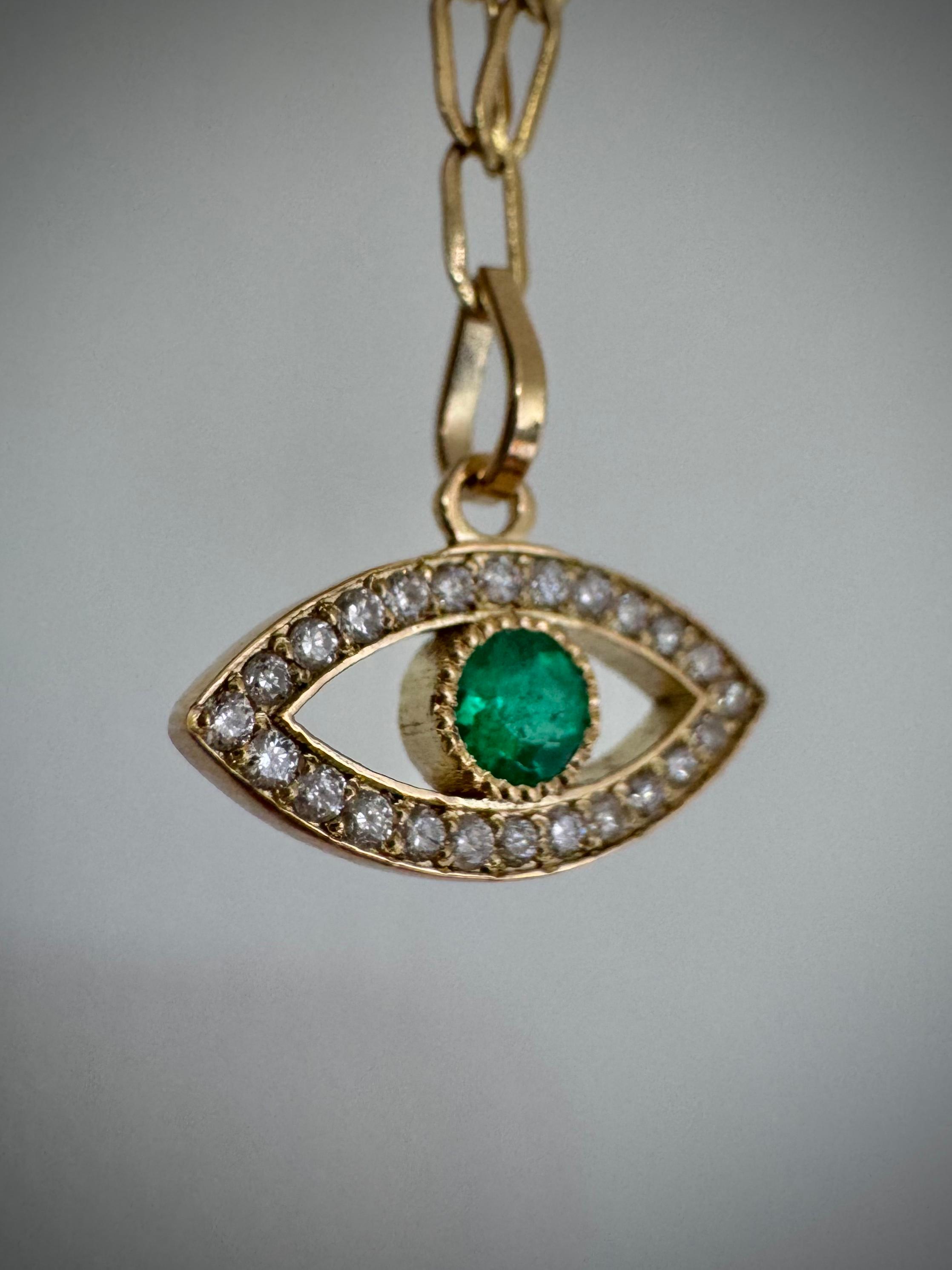 CANDENA SIGNA 0,25 CTS DIAMANTES, 0,14 CTS ESMERALDA / ORO AMARILLO 4,18 GR