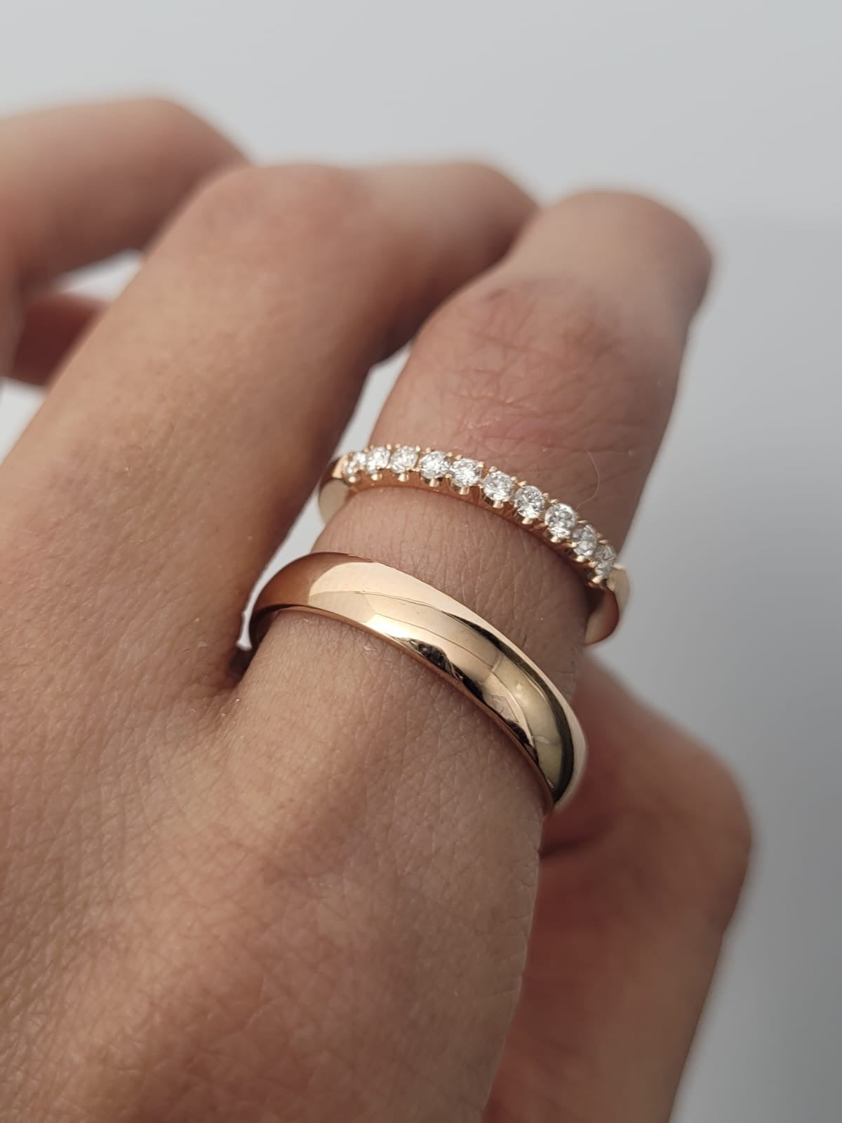 ARGOLLA PAR ALMA 0.30 CTS DIAMANTES 5gr / ORO ROSADO Nac (Joya)