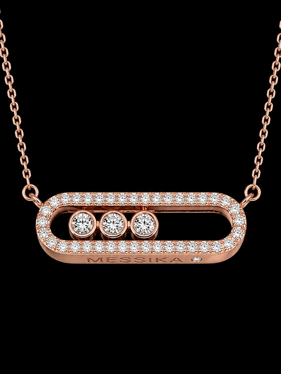 CADENA MSK ORO ROSA 0.25CTS DIAMANTES 3.98gr / 45cm / ORO ROSADO (Joya) *