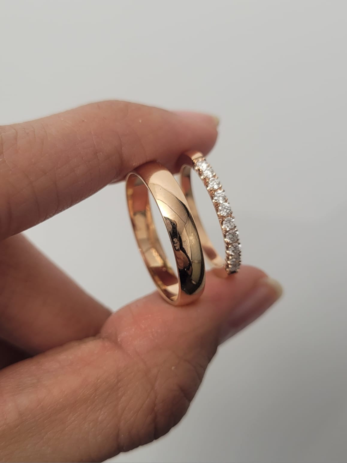 ARGOLLA PAR ALMA 0.30 CTS DIAMANTES 5gr / ORO ROSADO Nac (Joya)