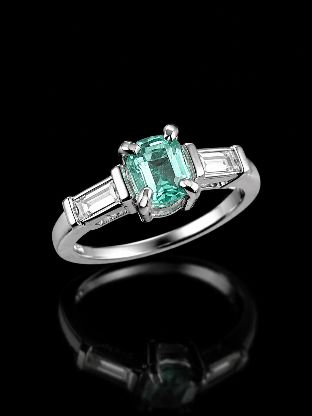 SOLITARIO SALOME ESMERALDA SWAROVSKI 1.6gr / TALLA 5 / PLATA (Joya)