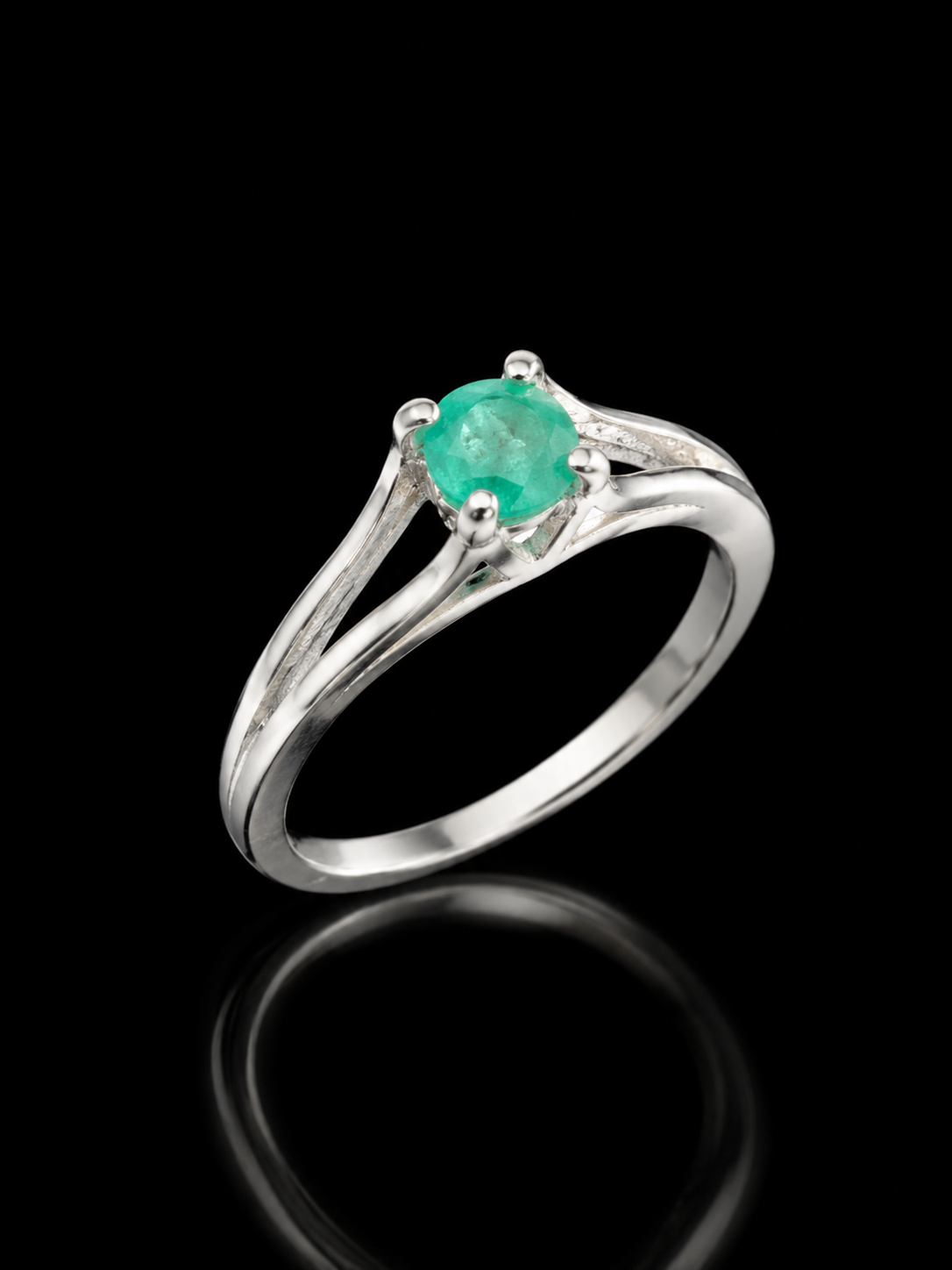 SOLITARIO ALLEGRA ESMERALDA 1.82gr / TALLA 7 / PLATA (Joya)