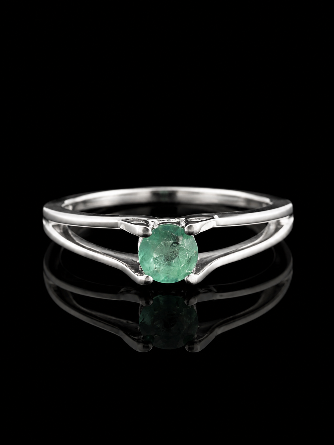 SOLITARIO ALLEGRA ESMERALDA 1.82gr / TALLA 7 / PLATA (Joya)