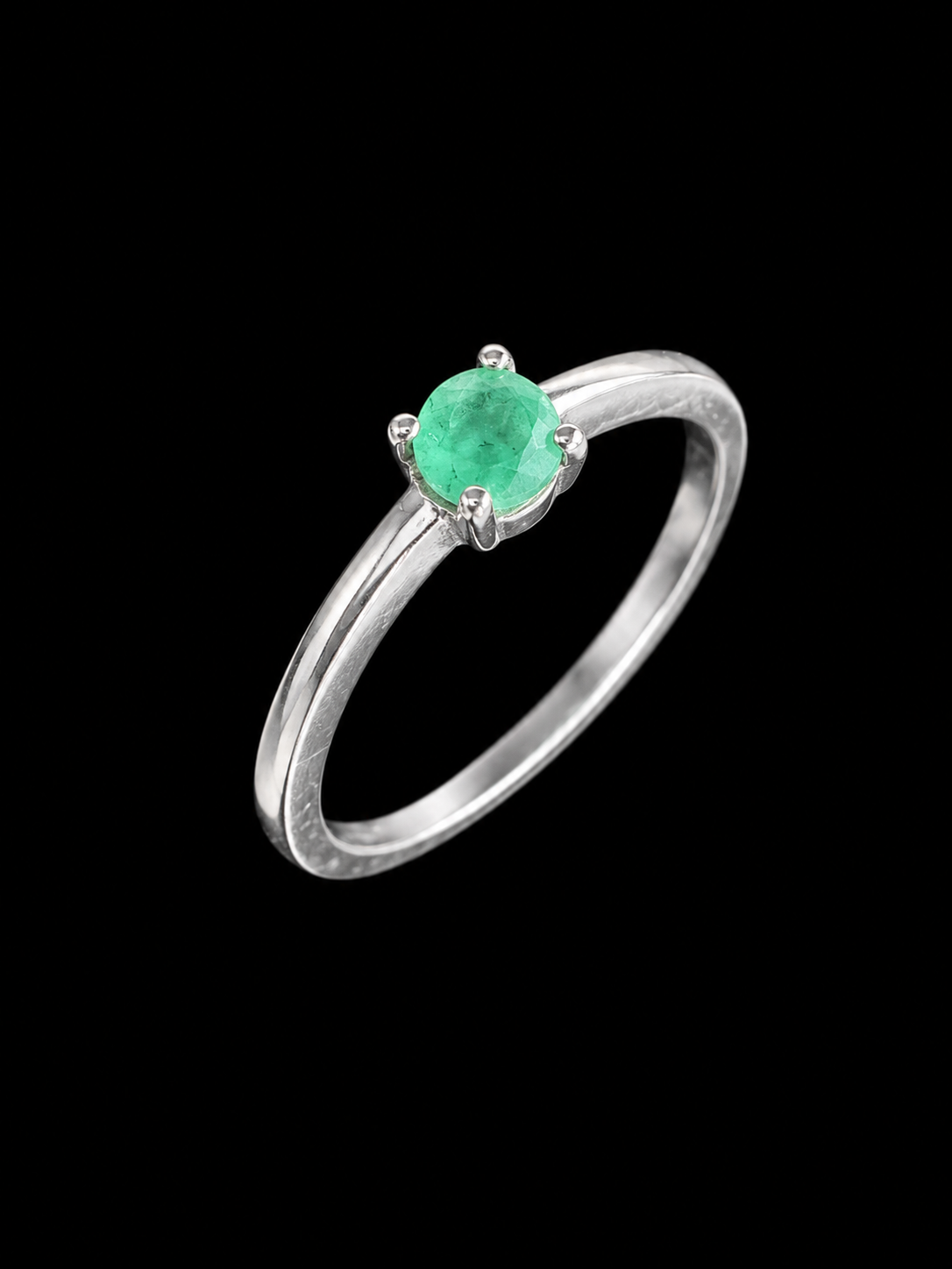SOLITARIO LORETTA ESMERALDA 1.8gr / TALLA 7 / PLATA (Joya)