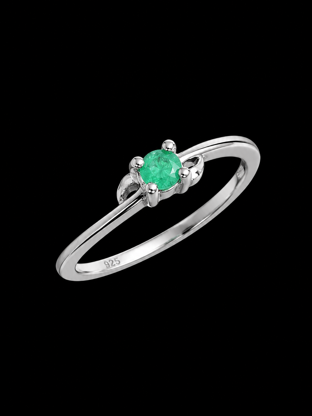 SOLITARIO SIENA ESMERALDA 1.58gr / TALLA 7 / PLATA (Joya)