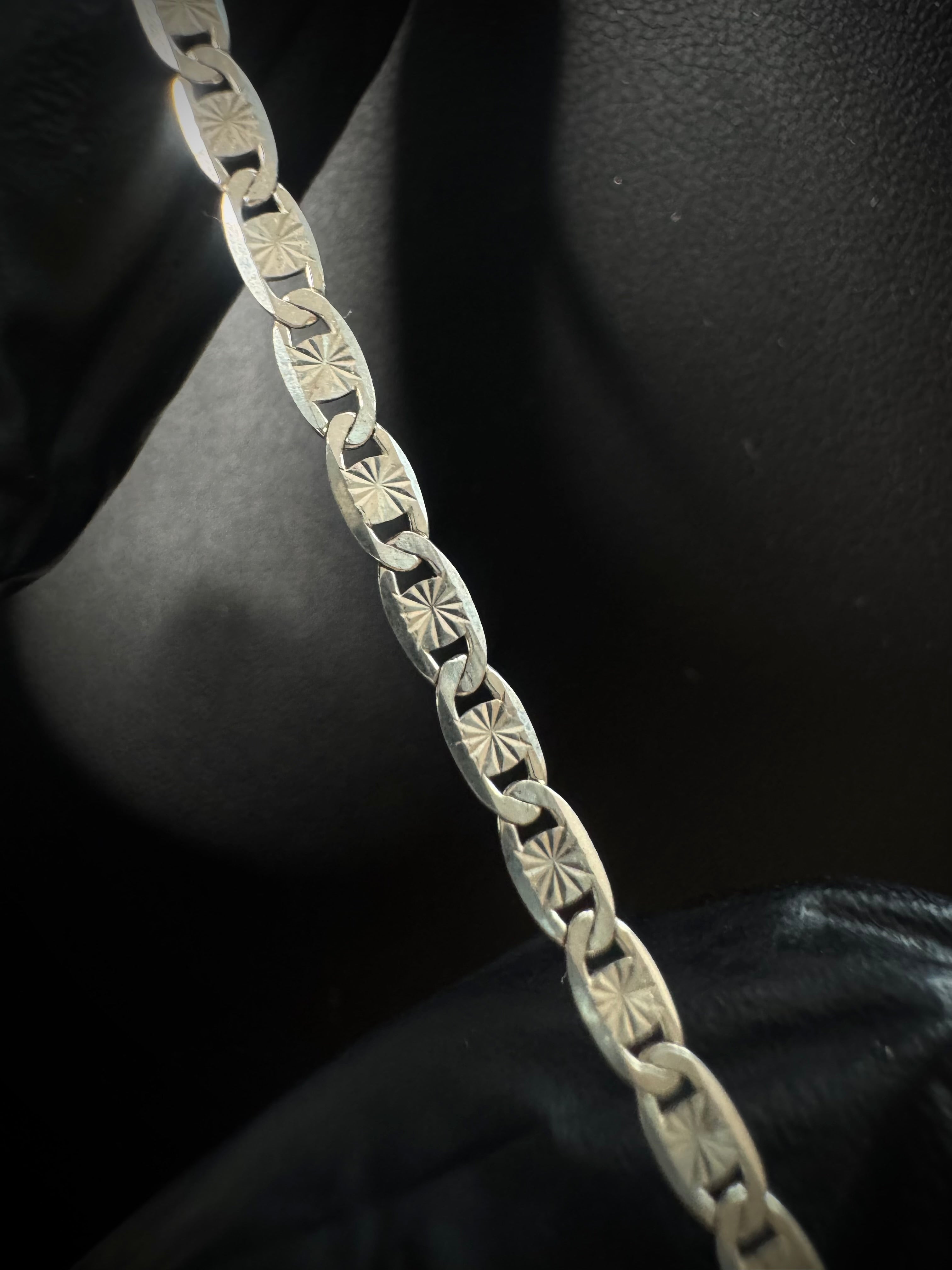 CADENA PLANA DIAMANTADA 4.54gr / 45cm / PLATA