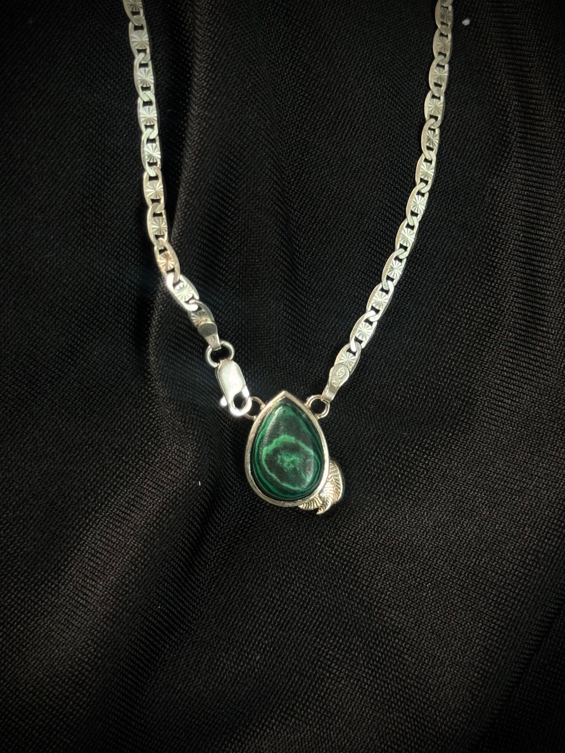 HERRAJE MALAQUITA DREAM 2.66gr / 1.8cm / PLATA