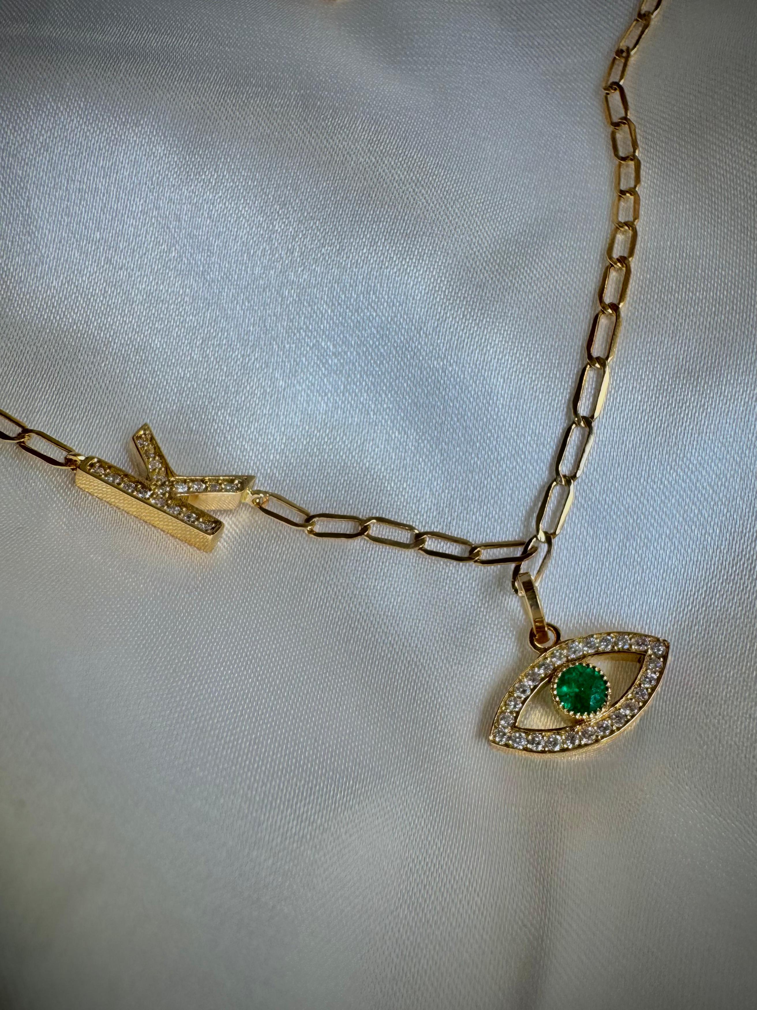 CANDENA SIGNA 0,25 CTS DIAMANTES, 0,14 CTS ESMERALDA / ORO AMARILLO 4,18 GR