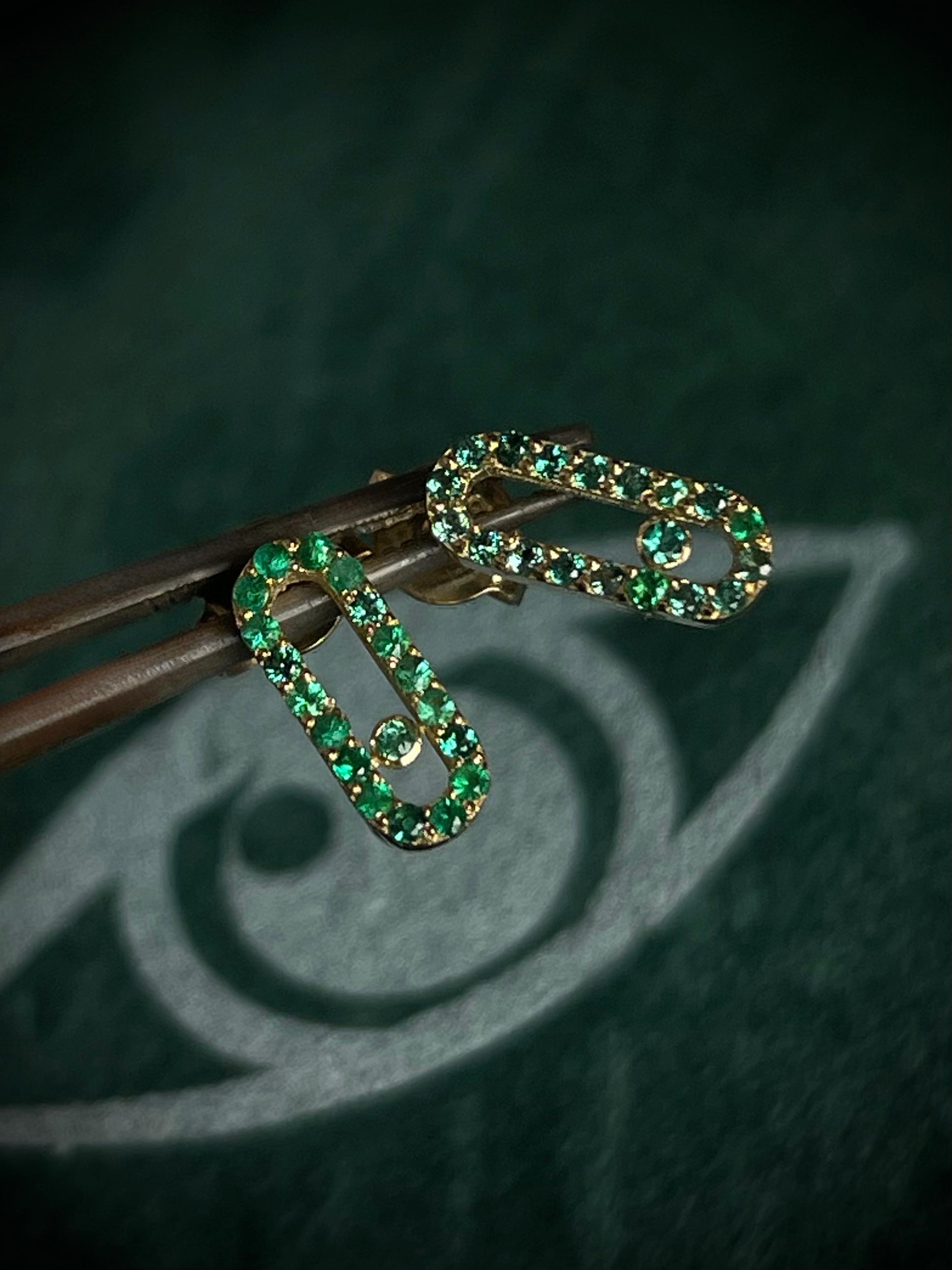 PENDIENTES MSK 0,20 CTS ESMERALDAS / ORO AMARILLO 1,34gr
