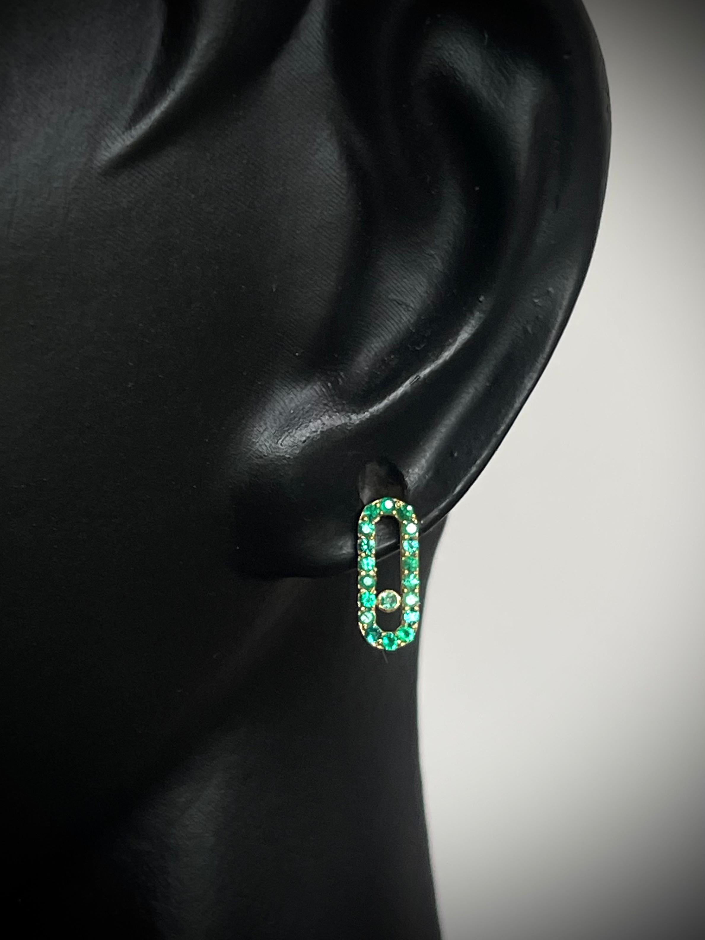 PENDIENTES MSK 0,20 CTS ESMERALDAS / ORO AMARILLO 1,34gr